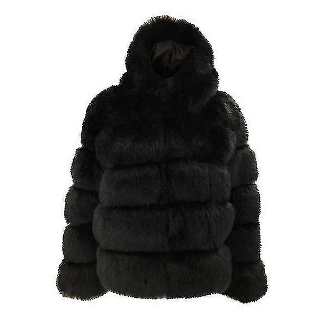 女性のためのヴィンテージショートコート - ふわふわのフェイクファー冬のアウター