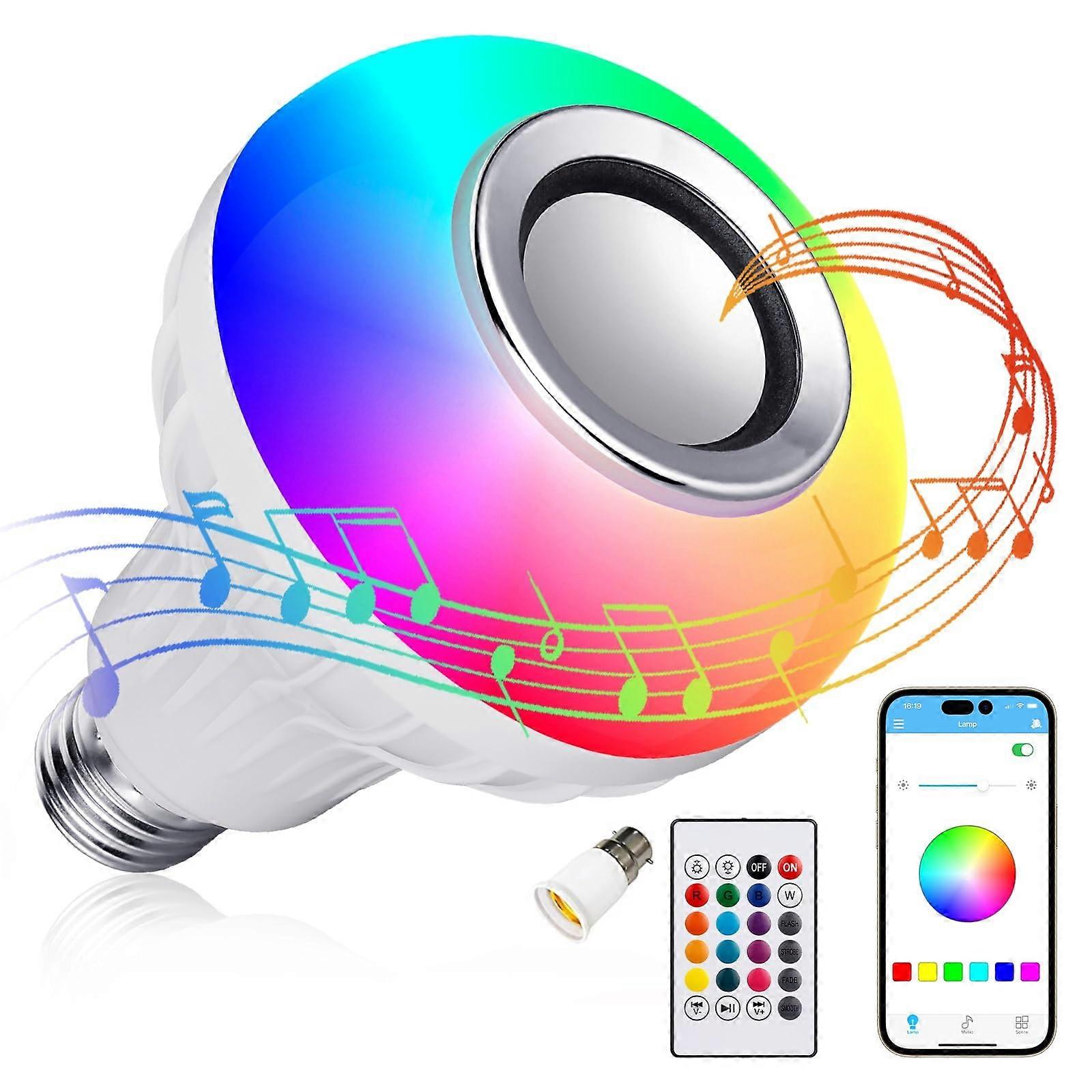 Lighting LED Color Changing Speaker LED Light Bulb with and APP, Soft White, Comes with B22 Socket