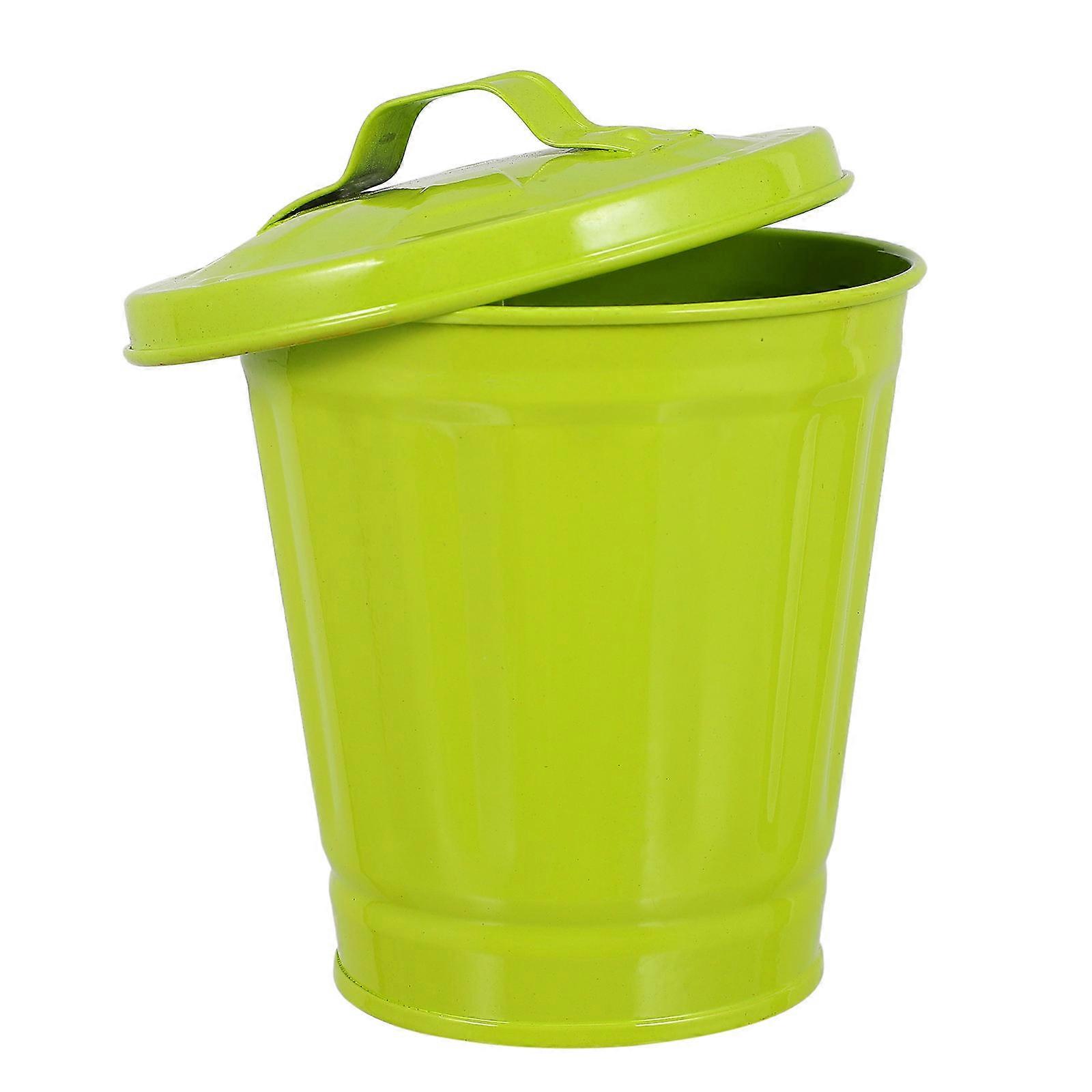 Trash Can Small, Elegant Desk Companion with Lid for Easy Disposal