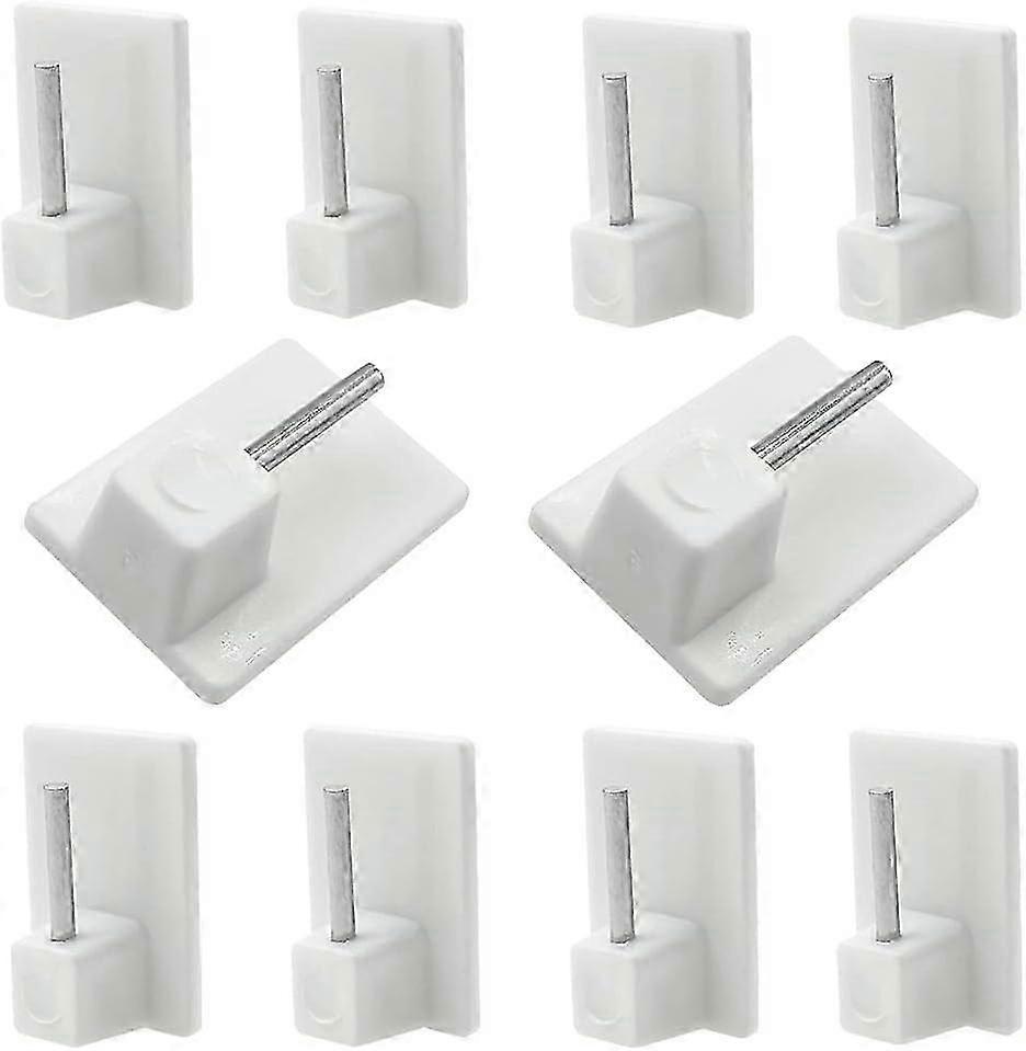 Self Adhesive Hooks,50Pcs Plastic Sticky End Window Hook for Net Curtain Rods