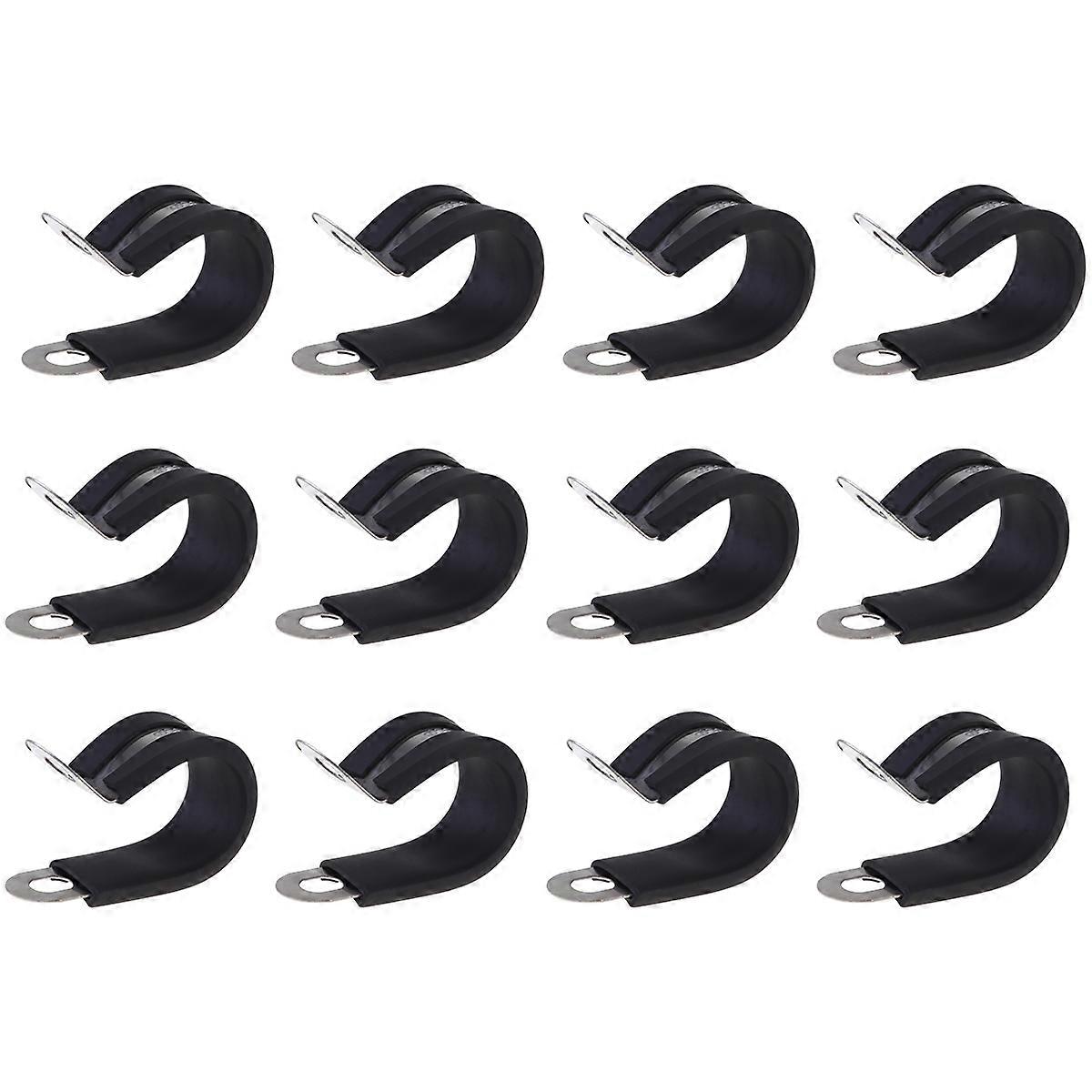 R Type Cable Clips Black For Windshield 5x3x1 8cm Cable Management 12Pcs