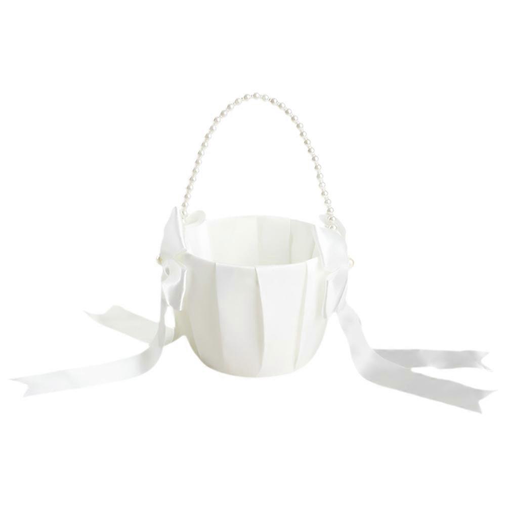 Here's an elegant and refined product description tailored for the item:
**Elegant Wedding Flower Girl Basket – Delicate Bowknot Design – Sturdy