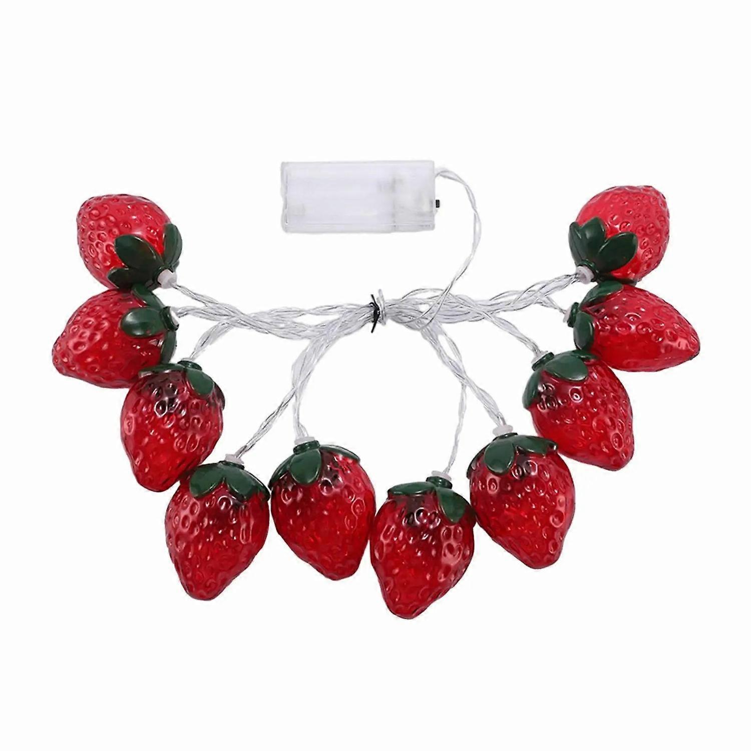 1.5m 10-LED Strawberry String Light Battery Powered Bedroom Decoration Lamp,Constant Light