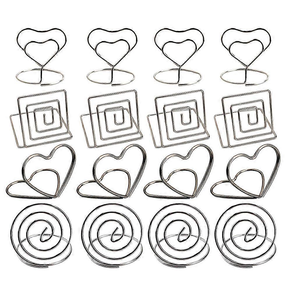 Number Card Holder Card Holder Memo Holder Clip Engagement Party Square Shape Metal Name Clip 20Pcs