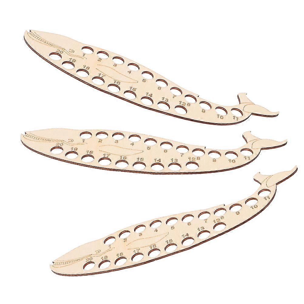 Sewing Tools Whale Shape Wooden Sewing Accessory Craft Projects 3Pcs