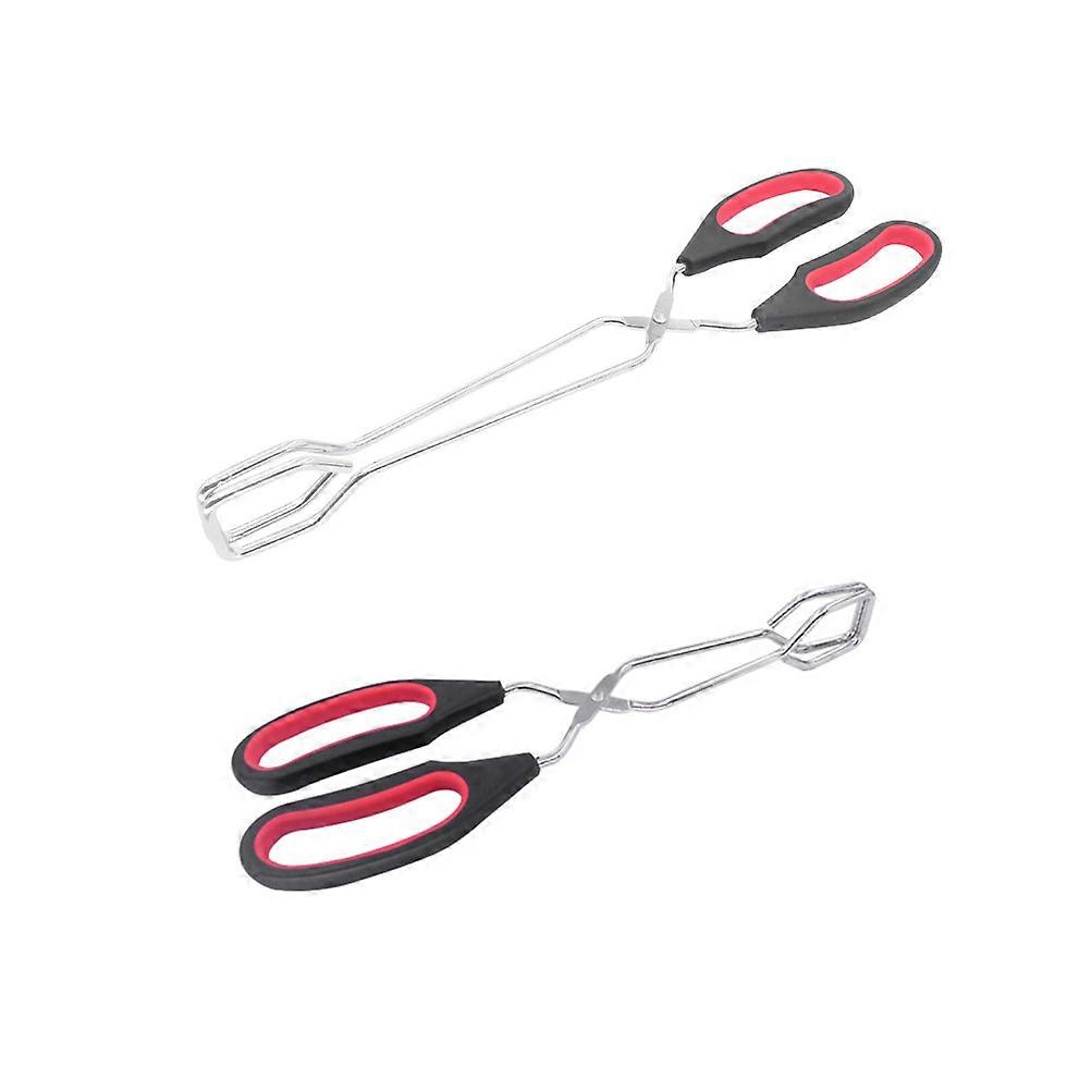 Grill Barbecue Clip Non-odor Heat Resistant Food Scissor Tongs for Outdoor Activities Medium Size 2Pcs