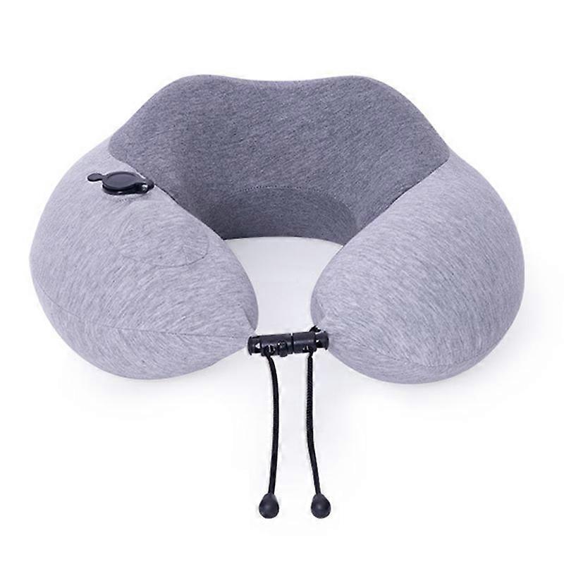 Inflatable Memory Foam Pillow Travel U Shaped Neck Cushion with Gourd Buckle