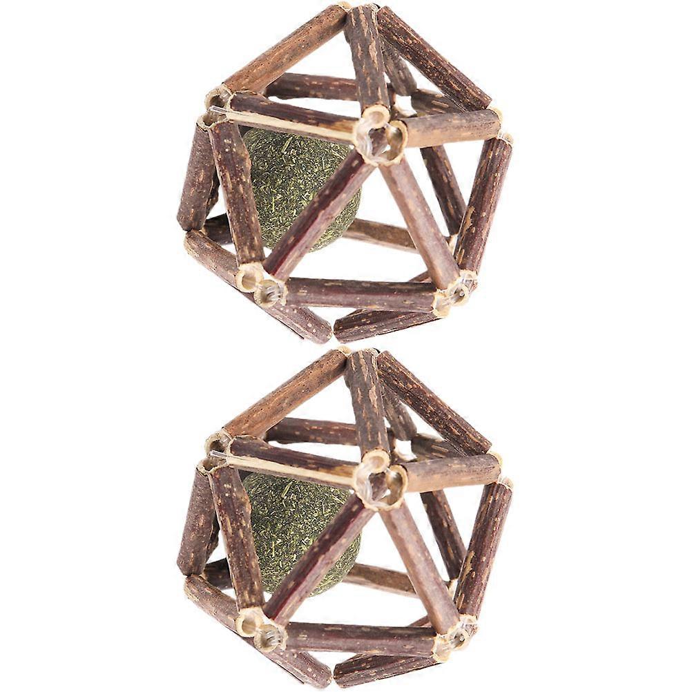 2pcs Catnip Chew Balls for Teeth Cleaning, Natural Cat and Stimulation, Suitable for Indoor Cats and Kittens