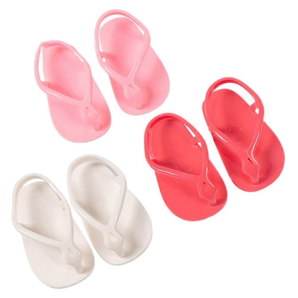 3 Pairs Cute Doll Sandals, Wear Resistant Shoes for Multi Colored Costume Accessories, Endless Play