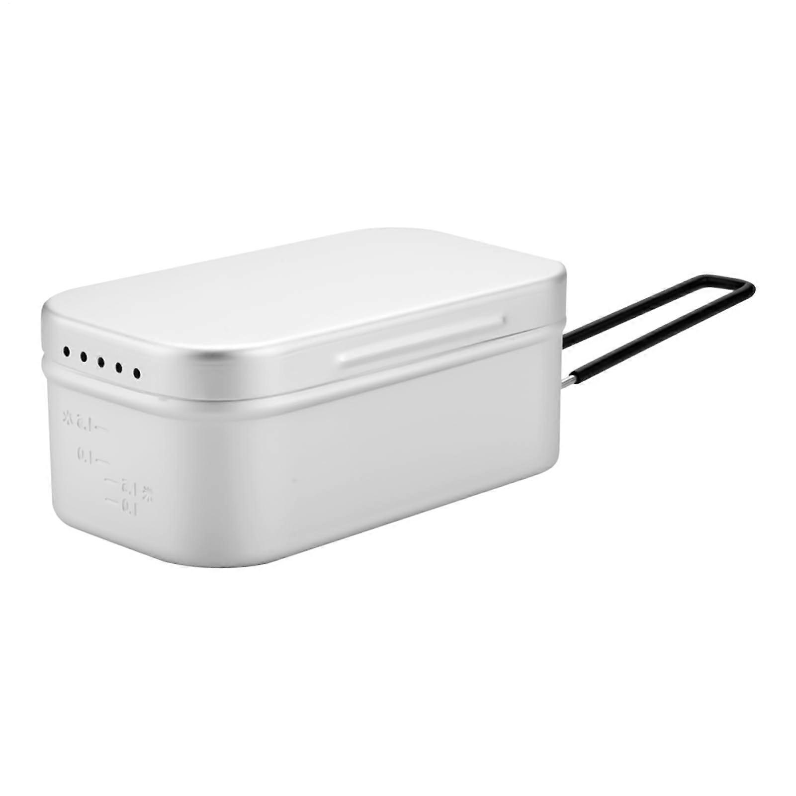 Lunchbox Container  Foldable Handles Lunchbox Aluminum Lunchbox  Foldable Handle Food Container Camping Dishes for Work, Men  Women 800 Ml