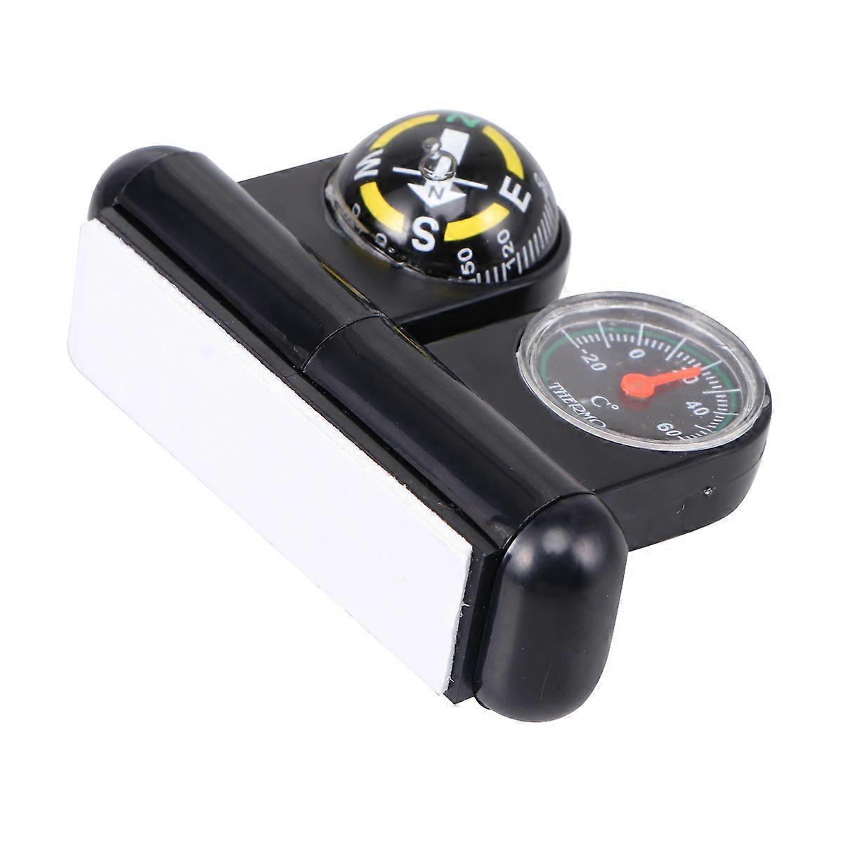 Automotive Navigation Compass Car Accessory Multifunctional Navigation Thermometer Travel Use 8.9x3x5.6cm 1Pack