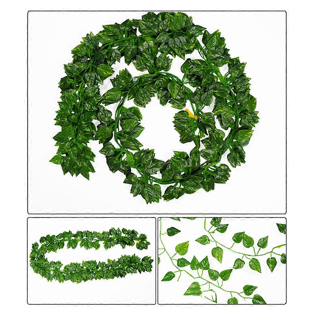 Hanging Foliage Artificial Vine Coffee House Decor Green Leaf 78.7 Inch 12Pack
