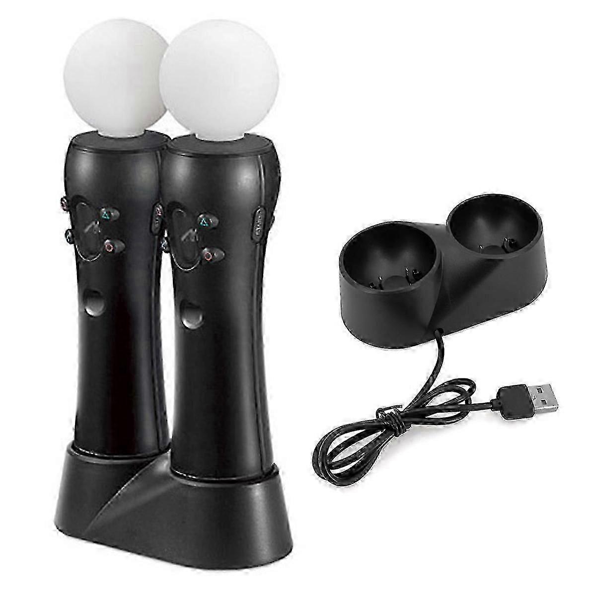 PS4 VR Move Motion Controllers with Dual Charger - Enhanced Virtual Reality Game Controllers