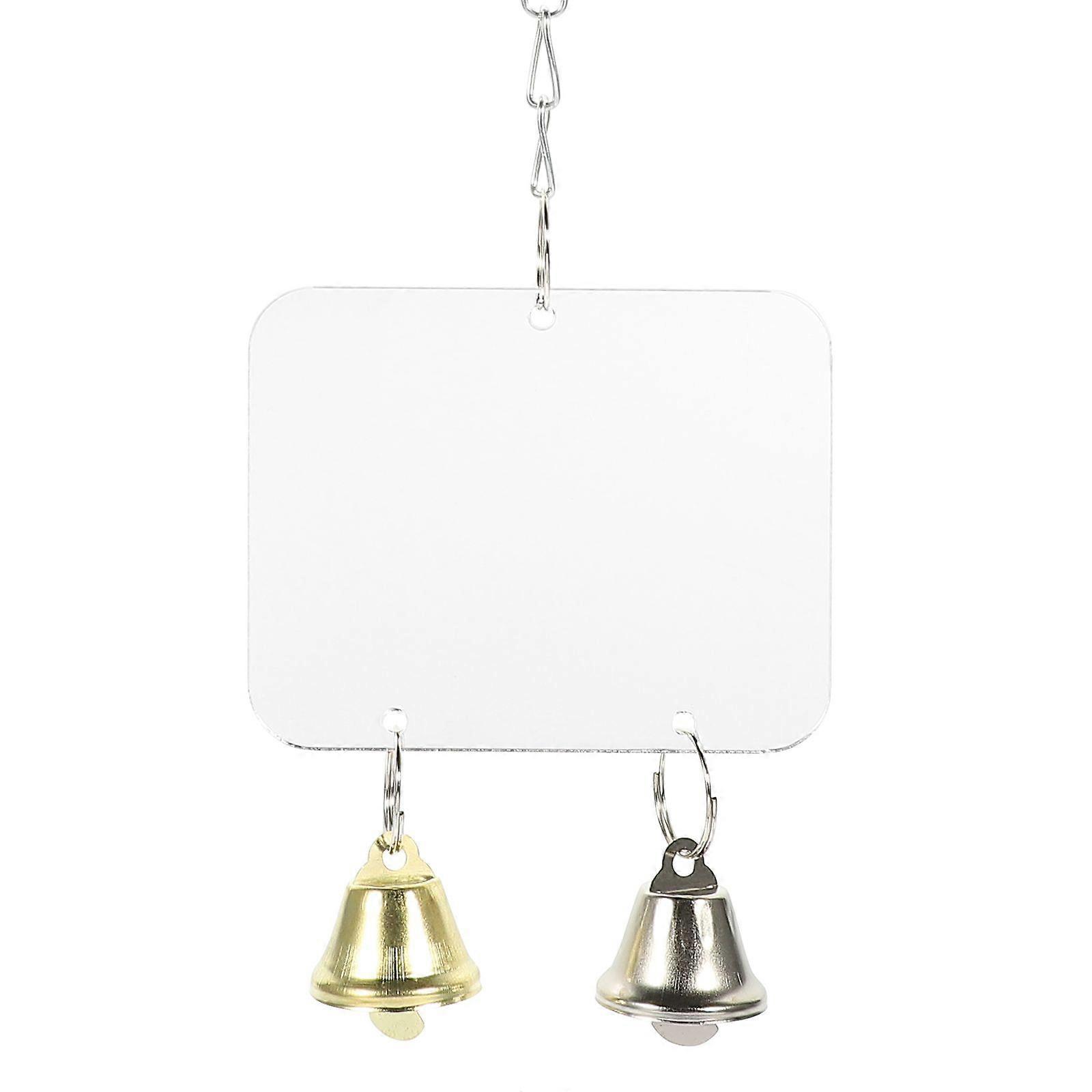 Parrot Mirror Toy Bell Design Bird Mirror Parrot Cage Toy Bird Mirror Bird Self Enjoy Toy