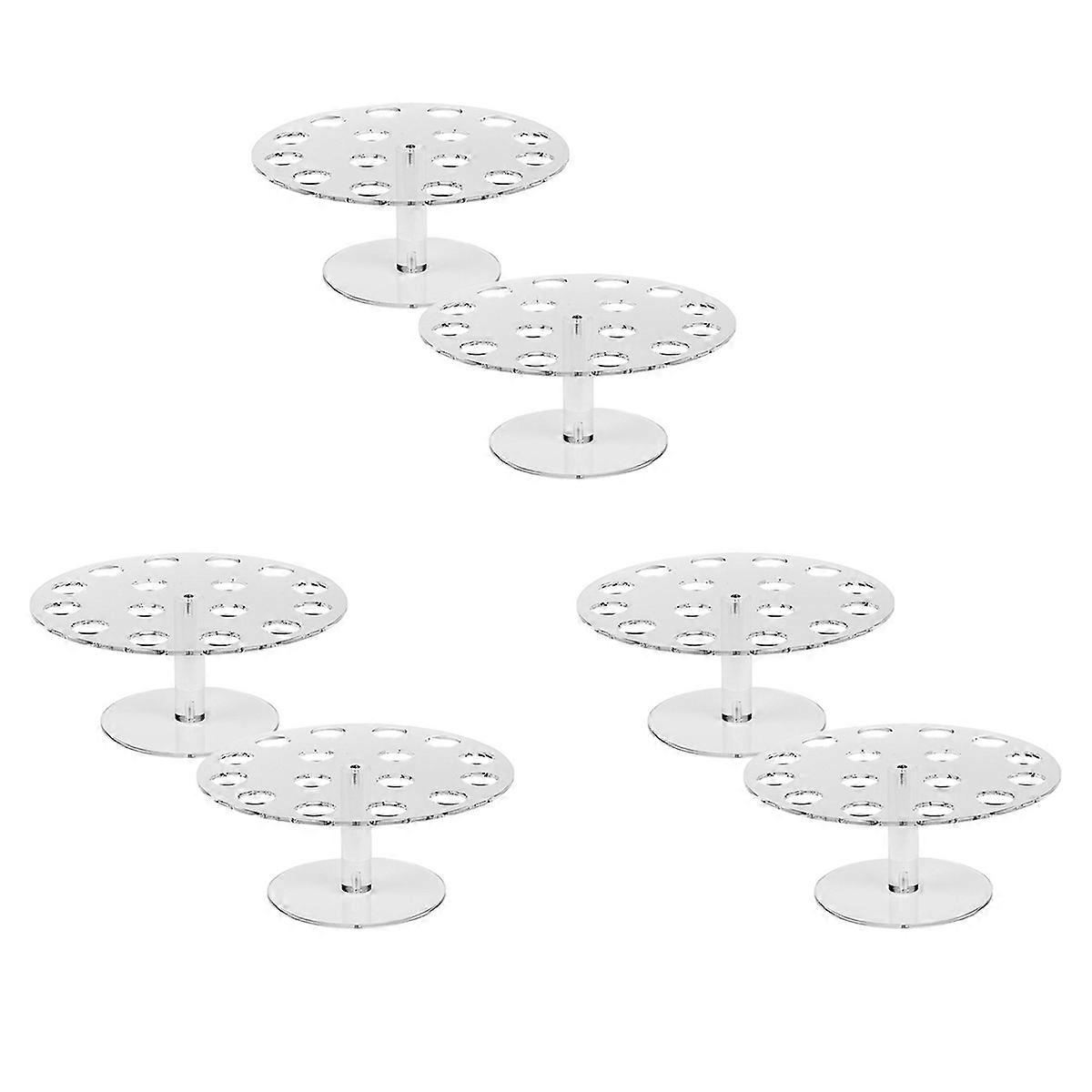 6 Pack Ice Cream Cone Holder, 16 Holes Acrylic Ice Cream Cone Display Stand, Clear Waffle Hand Roll