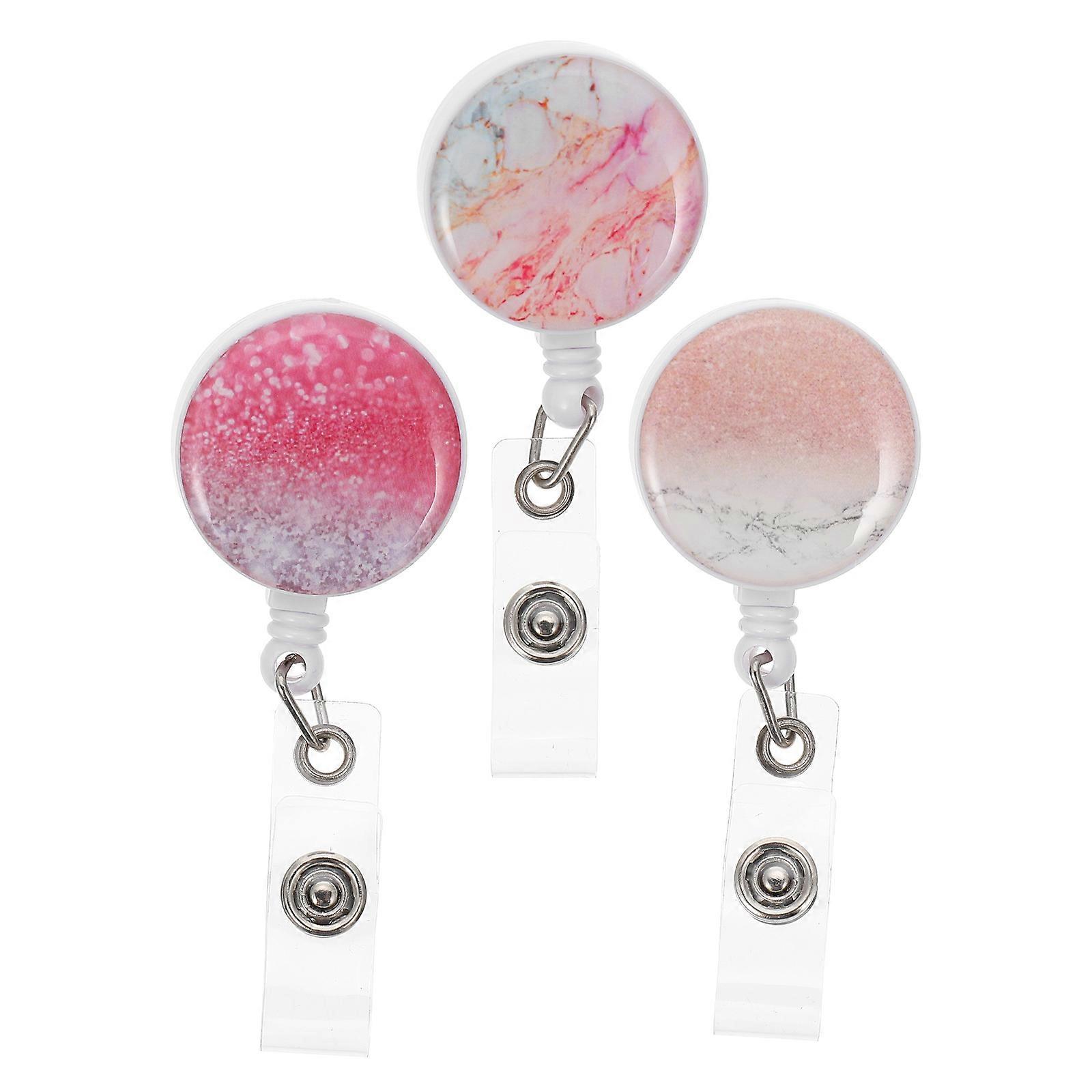 Badge Holders Plastic Badge Container Retractable For Nurses Seminars 8.5X3X2.2CM 3Pcs