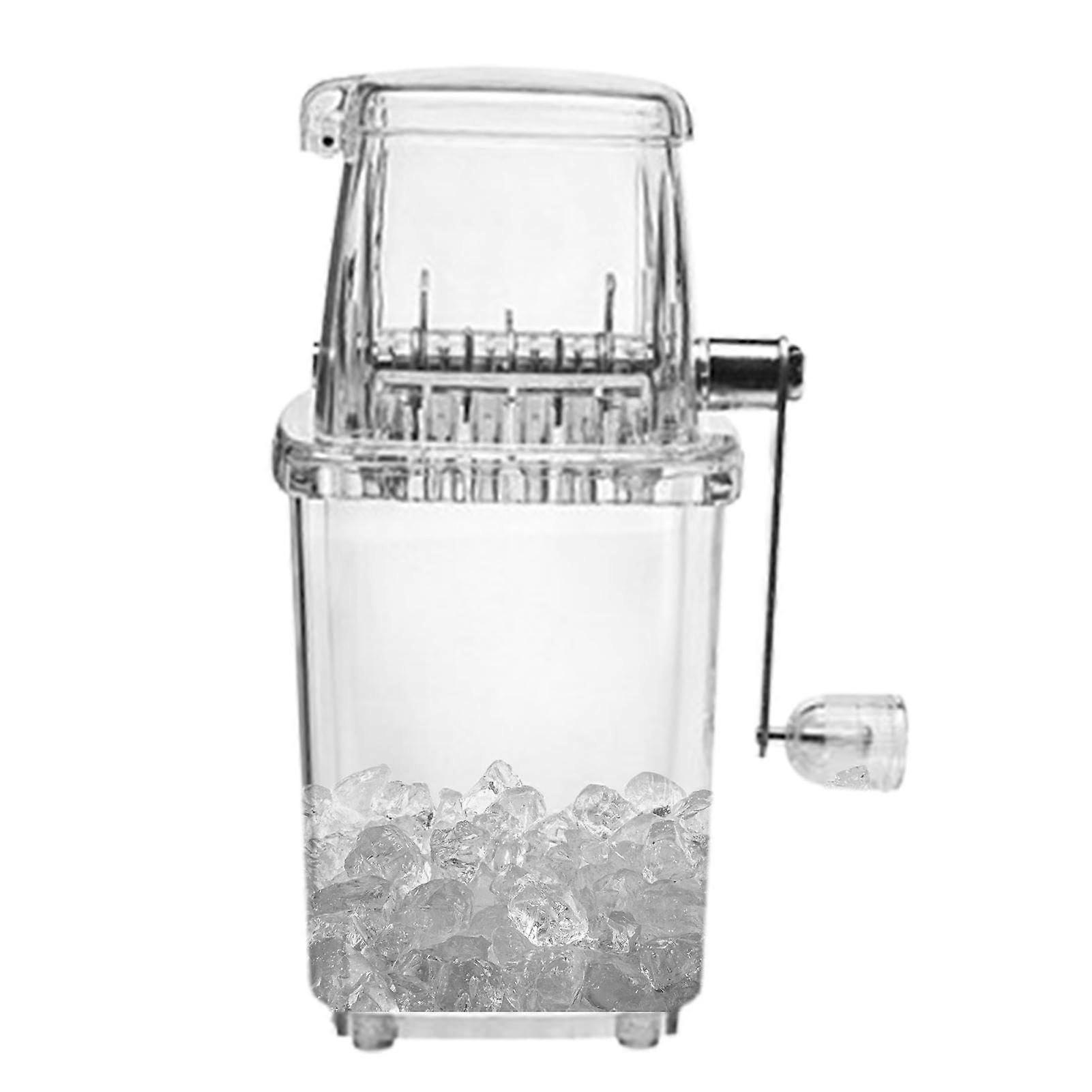 Shaved Ice Maker, Small Transparent Ice Shaver with Crank for Summer, Lightweight Crushed Ice Maker for Cafe