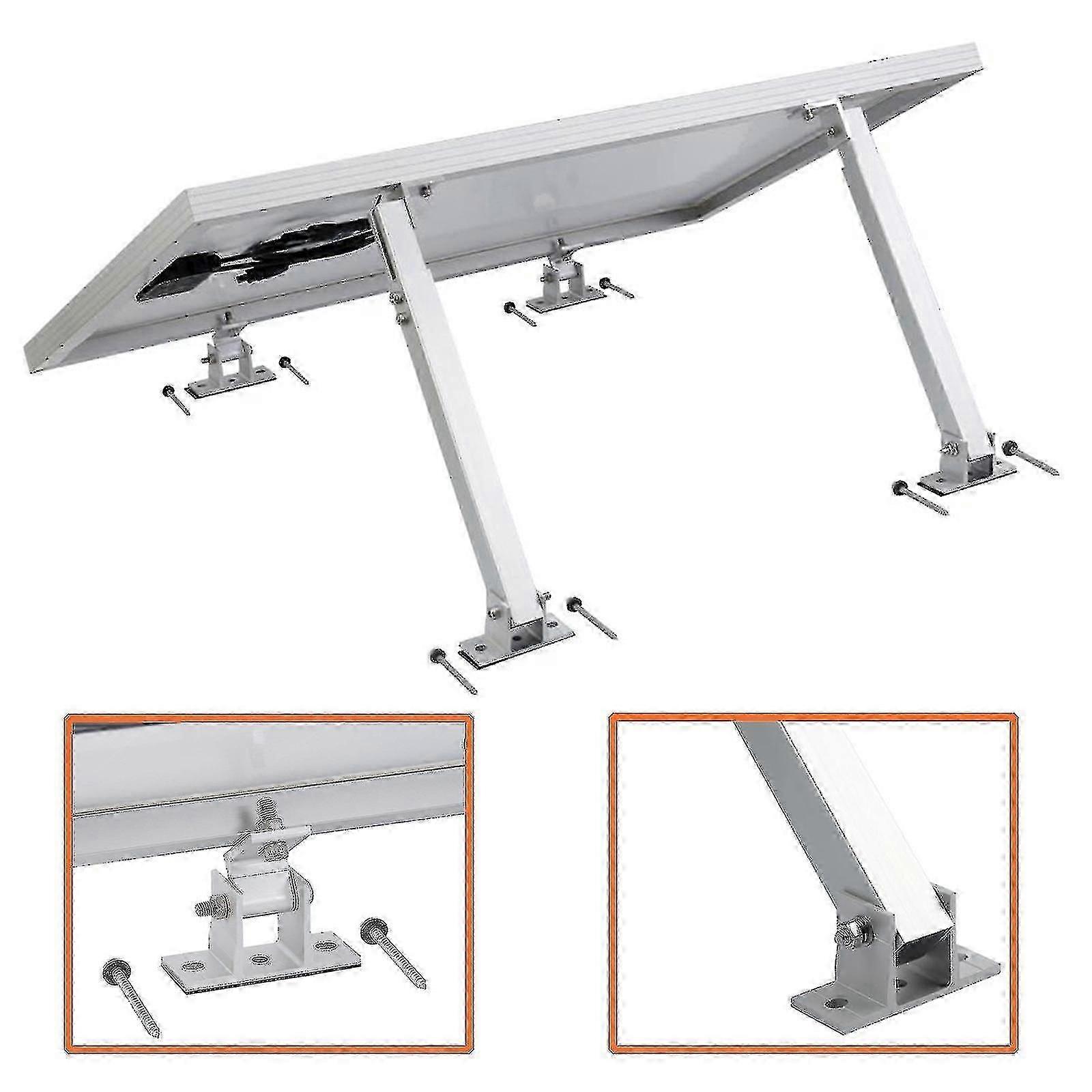 2023 New Upgraded Solar Panel Bracket, Adjustable Holder End Clamp Kit for Solar Modules, Flat Roof Mounting Angle Suitable for Various Syst