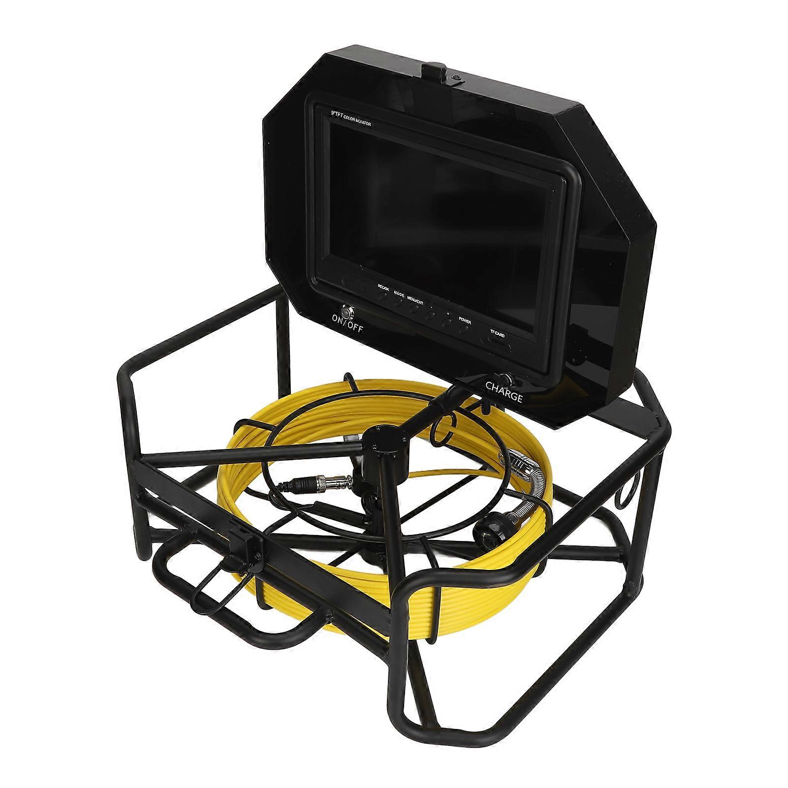 Sewer Camera IP68 Waterproof 110° Viewing Angle 1080P 30m Industrial Plumbing Camera 8GB Memory Card for Clogging Broken Pipes EU Plug 100‑240V