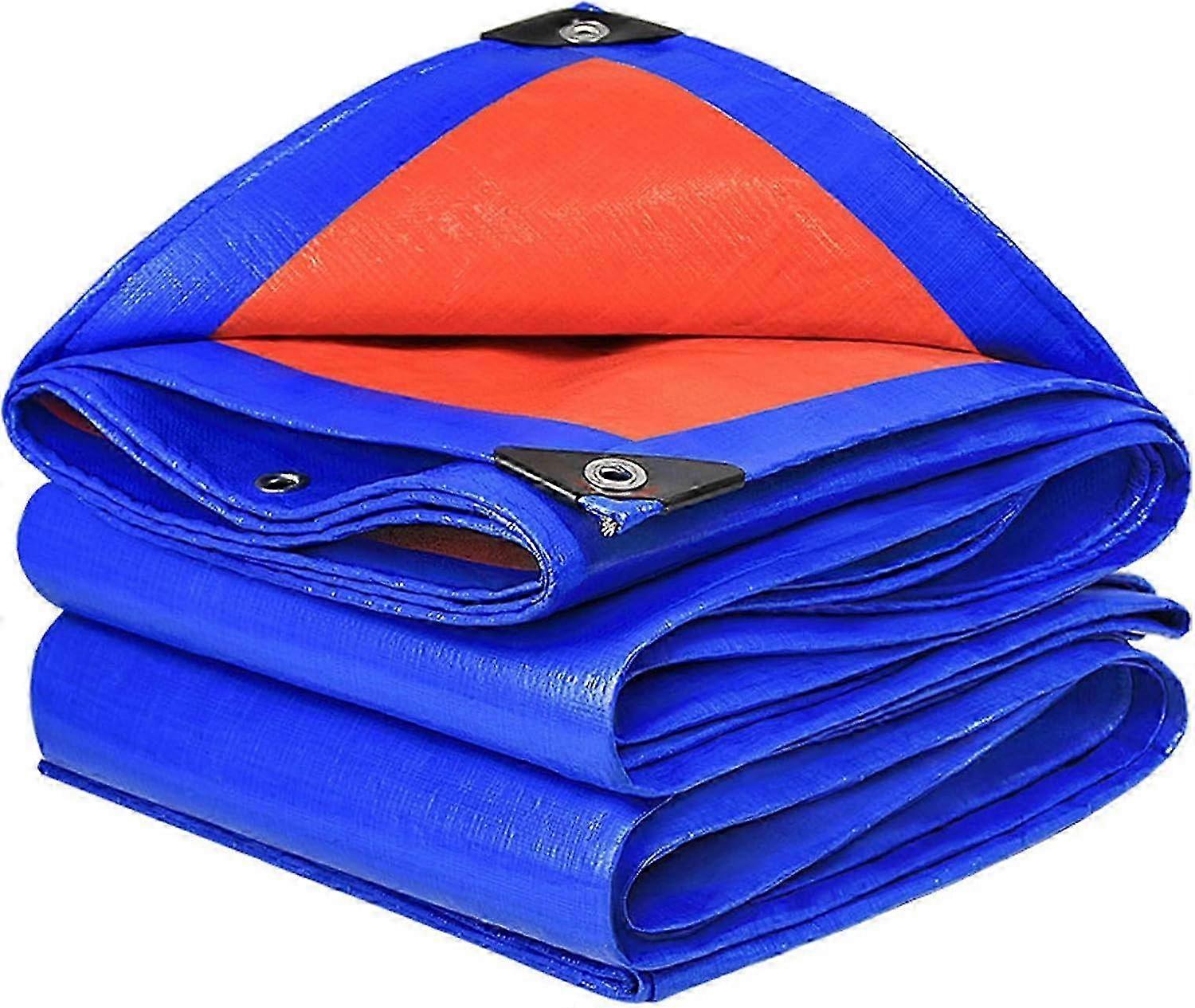 Waterproof tarp, garden tarp with aluminum eyelets, woven protective tarp, suitable for boats and wood (2 m x 5 m)