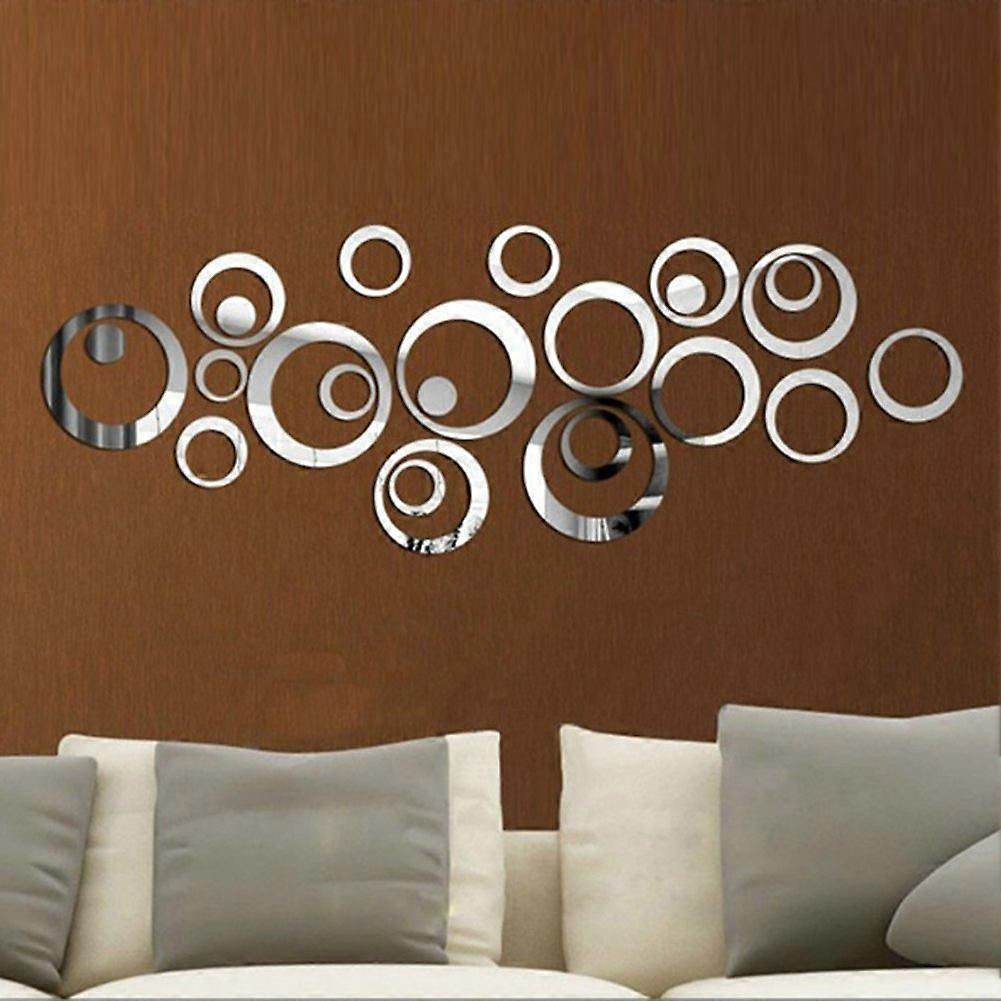 Beautiful Removable Mirror Wall Sticker for Bedroom, Children's Room, Living Room, Home Decor, Silver, 10