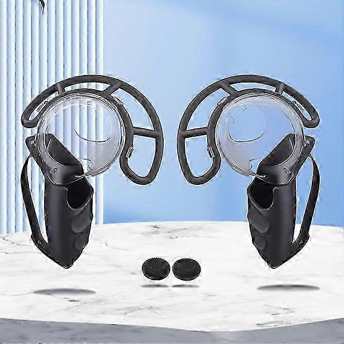 Silicone Grips for VR Headset, 1 Pair Plastic Anti-Collision Protection Frame, 1 Pair Console Protective Case, Accessories for VR Gaming