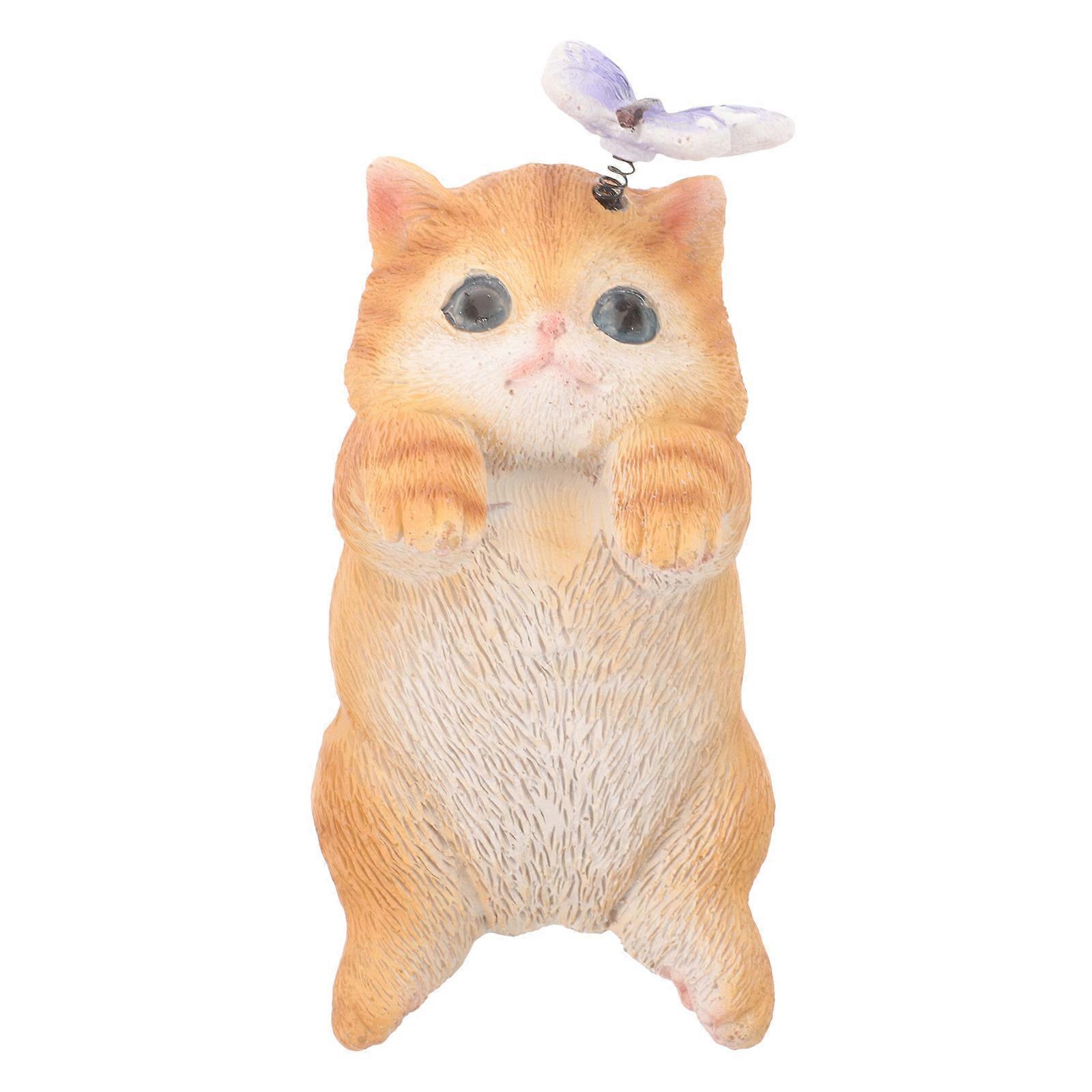 Garden Cat Statue Resin Planter Pot Hanger Home Decor Butterfly Element 1Set