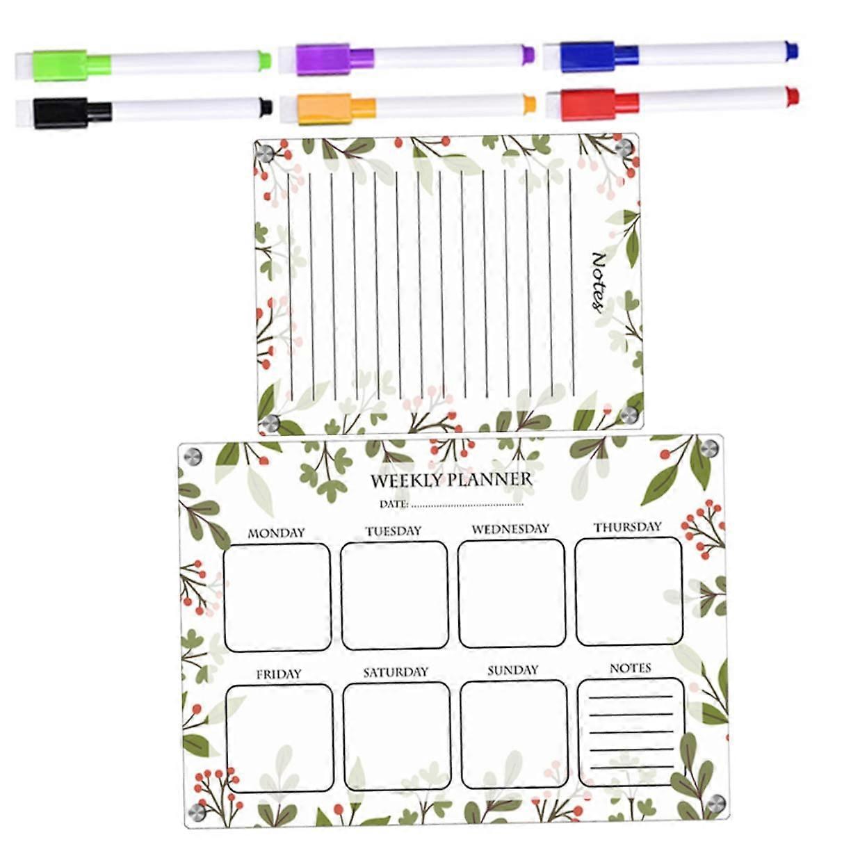 Magnetic Acrylic Planning Board for Refrigerator with Markers