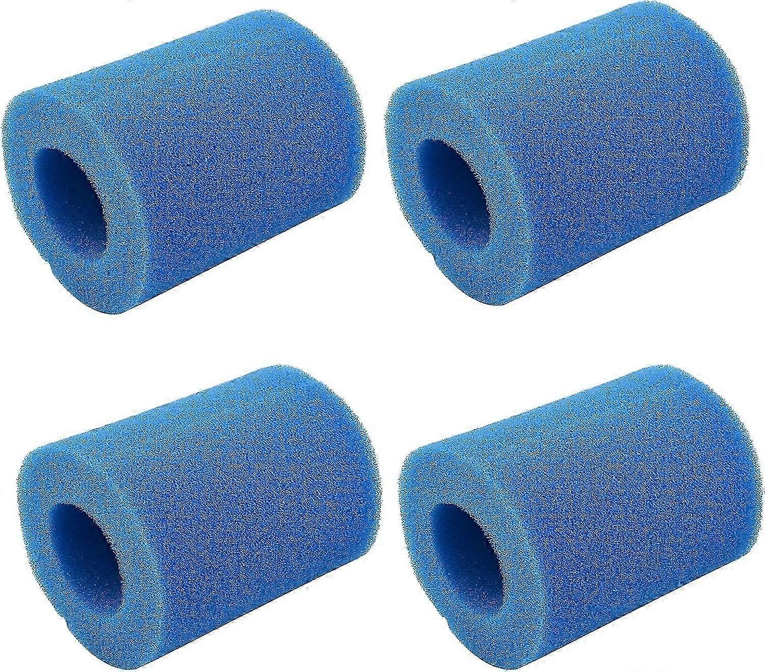 Set of 4 washable foam filter cartridges for swimming pools
