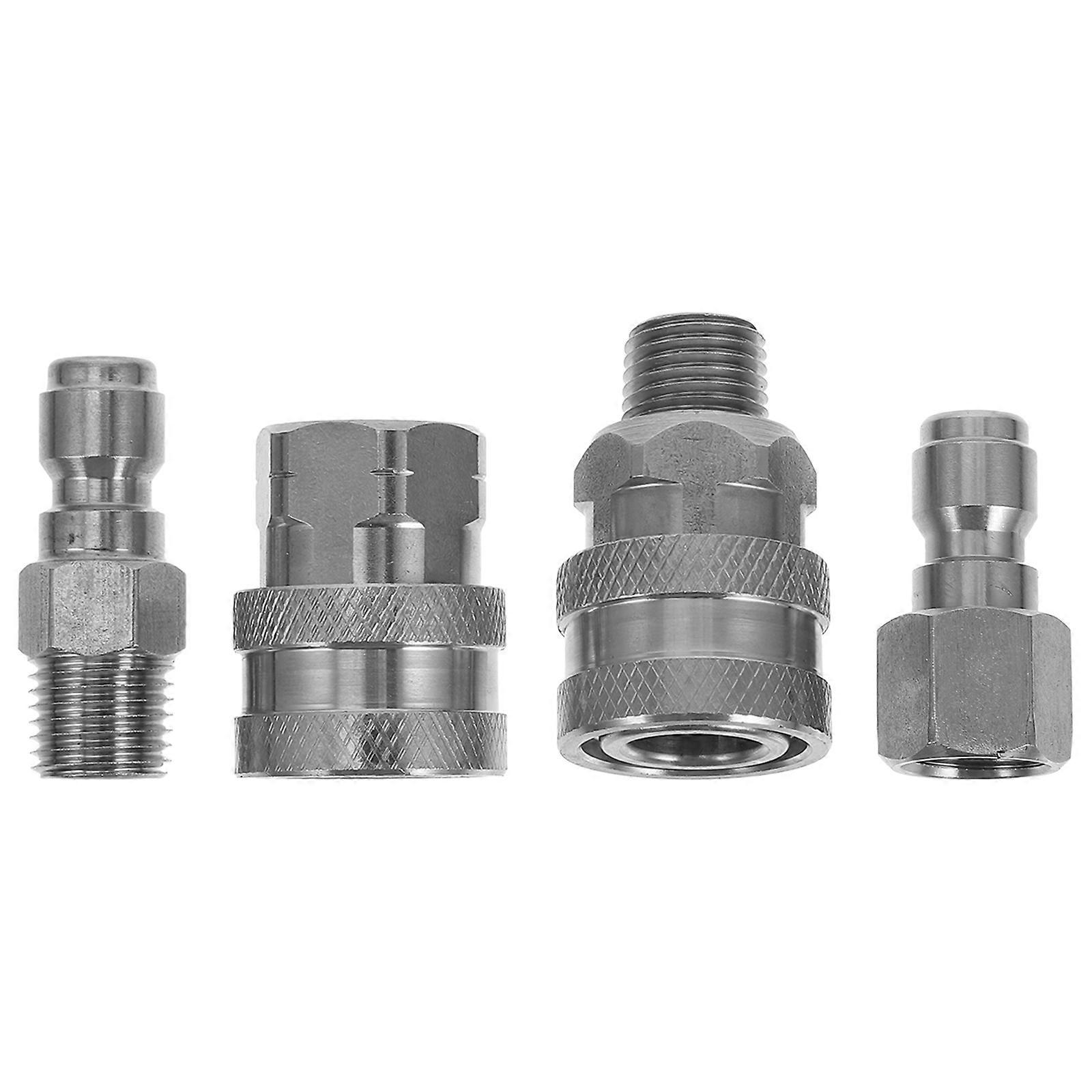 High Pressure Washer Quick Connect Hose Adapter, Stainless Steel, Leak Resistant, Easy to Use, Quick Release Fitting for Efficient Garden Hose