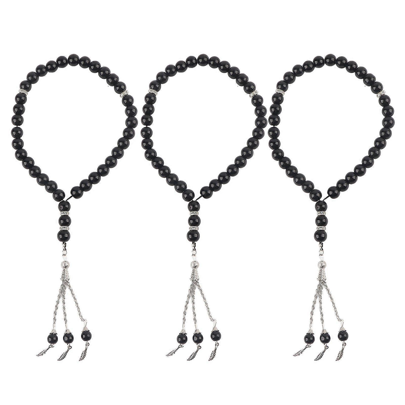 Nejnovější model z roku 2025, 3 ks modlitebních korálků, 33 korálků, leštěné, hladší povrchy, 10 mm