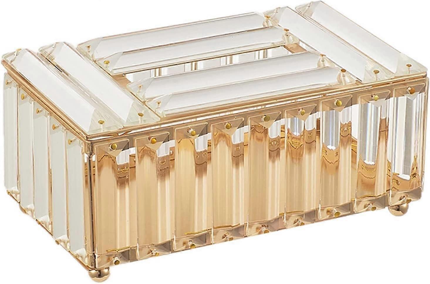 Tissue Box Cover, Tissue Paper Holder Box, Sparkling Crystal Napkin Holder (Silver)