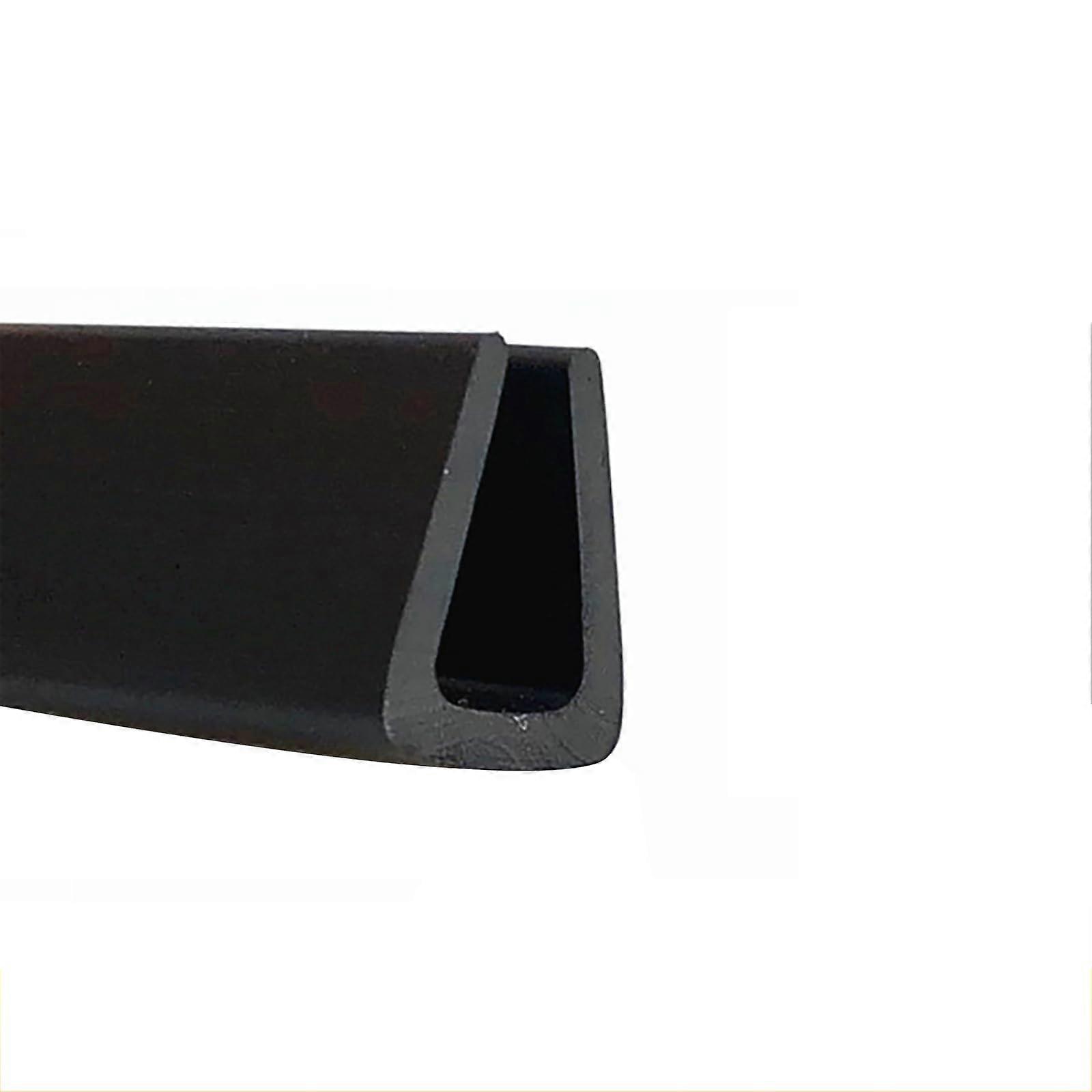 Joint d'étanchéité en caoutchouc en forme de U 1,9 m Isolation en caoutchouc noir résistant aux intempéries 6 mm x 10 mm Bande d'étanchéité insonorisante