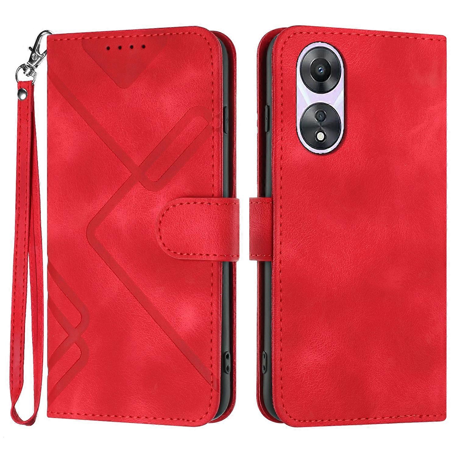 Line Pattern Skin Feel Leather Phone Case