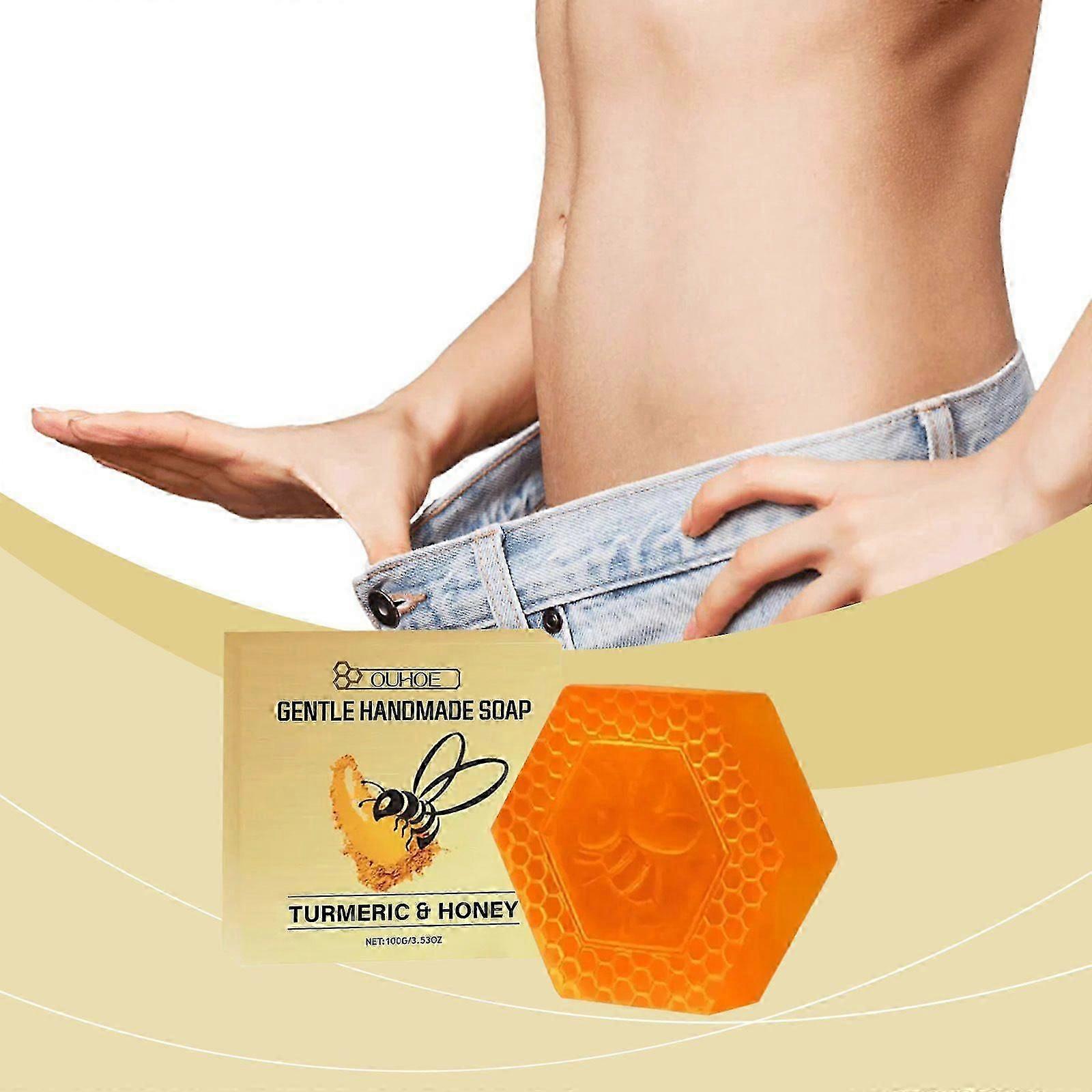 Turmeric & Honey Handmade Soap Bar - Natural Moisturizing, Gentle Cleansing for All Skin Types, 100g/3.53oz