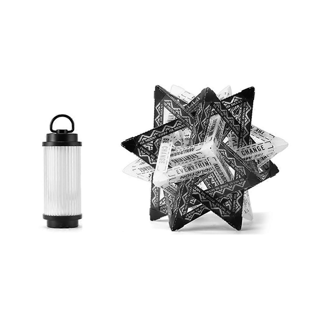 Camping Light Star Color Lamp Shade Gold Flat Sugar Lamp Shade Camping Light + Black and White Lampshade