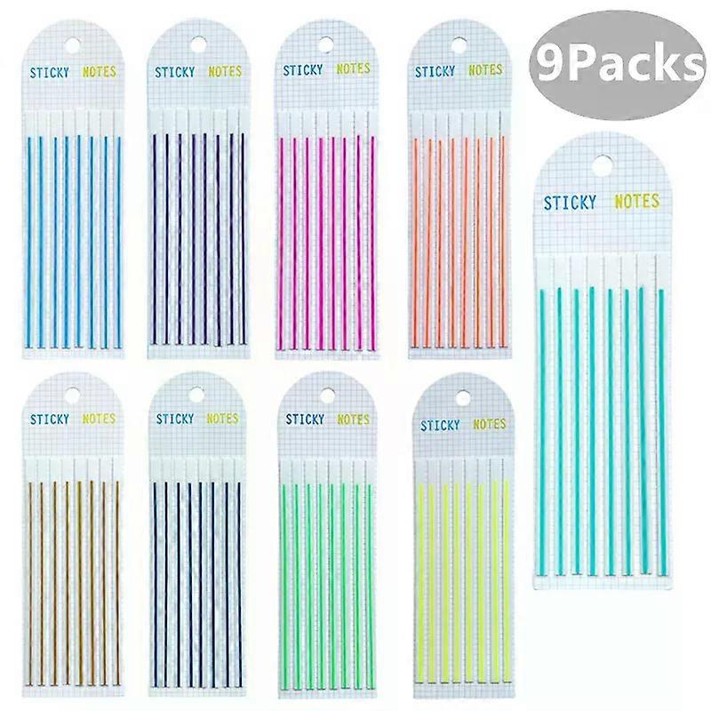 9Packs 1440 Sheet Long Page Markers Sticky Index Tabs Highlighter Strips Memo Note Tabs Transparent Long Page Flags Tabs