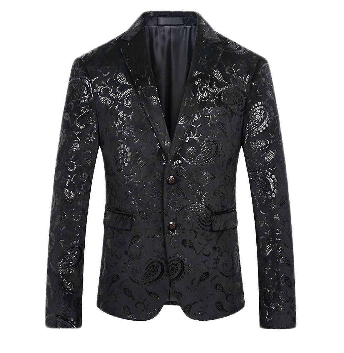 "Cloudstyle Herrenkleid Geblümtes gekerbtes Revers Slim Fit Stilvoller Blazer"