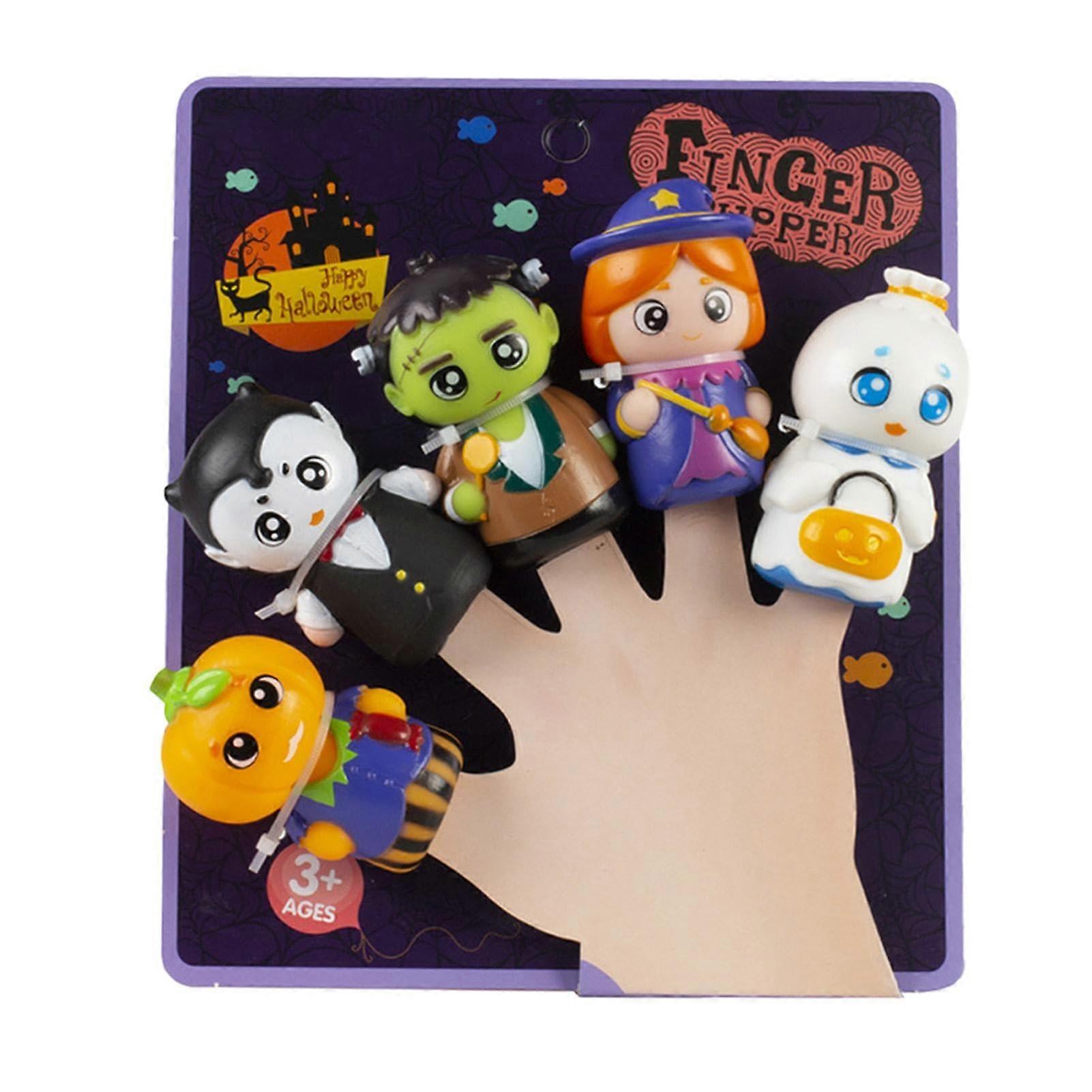 Character Finger Puppets for Kids | Cute Cartoon Halloween Puppet Set | Interactive 5-Pack Party Favor Toys
