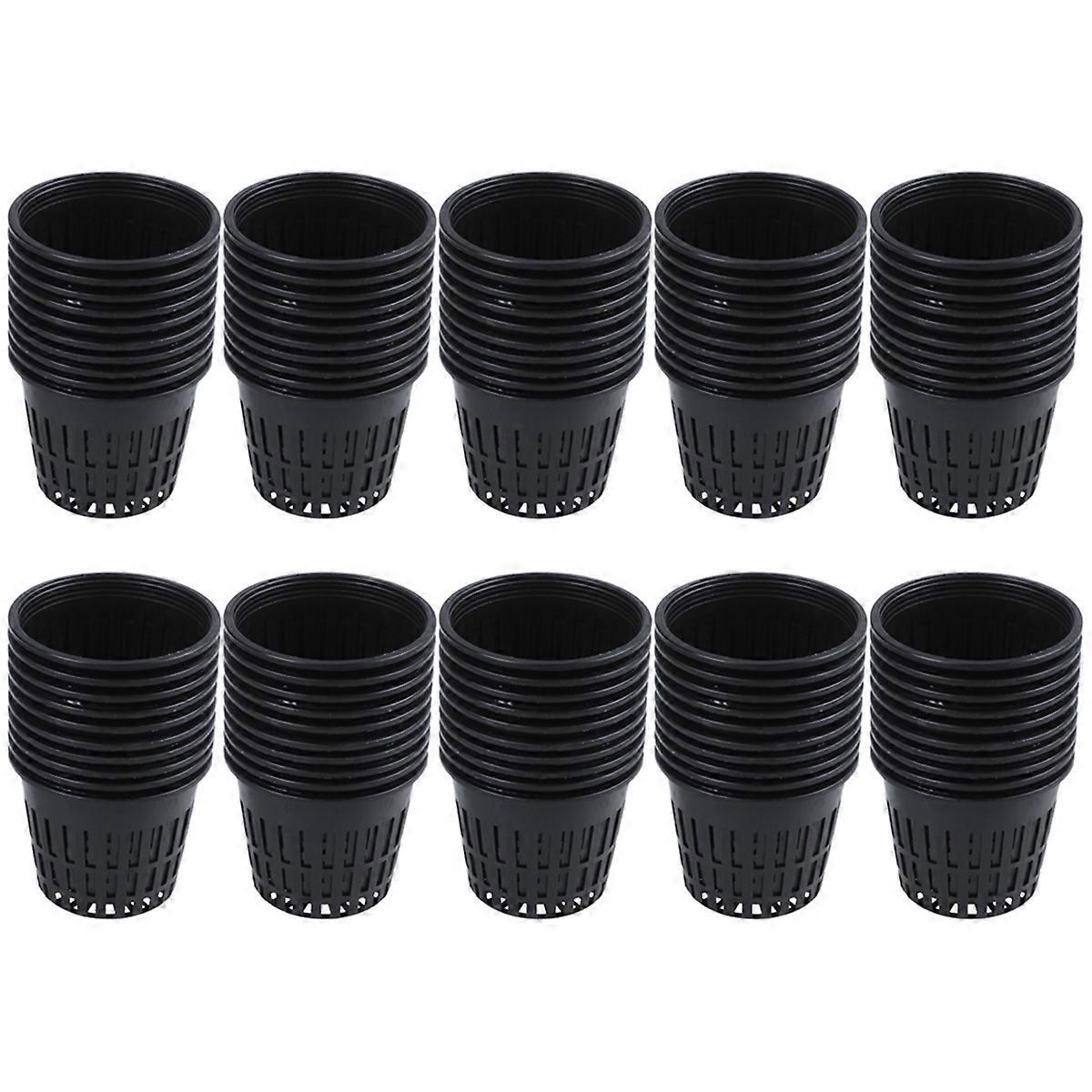 10pcs 3 inch Mesh Pot Net Planting Basket Hydroponic Black