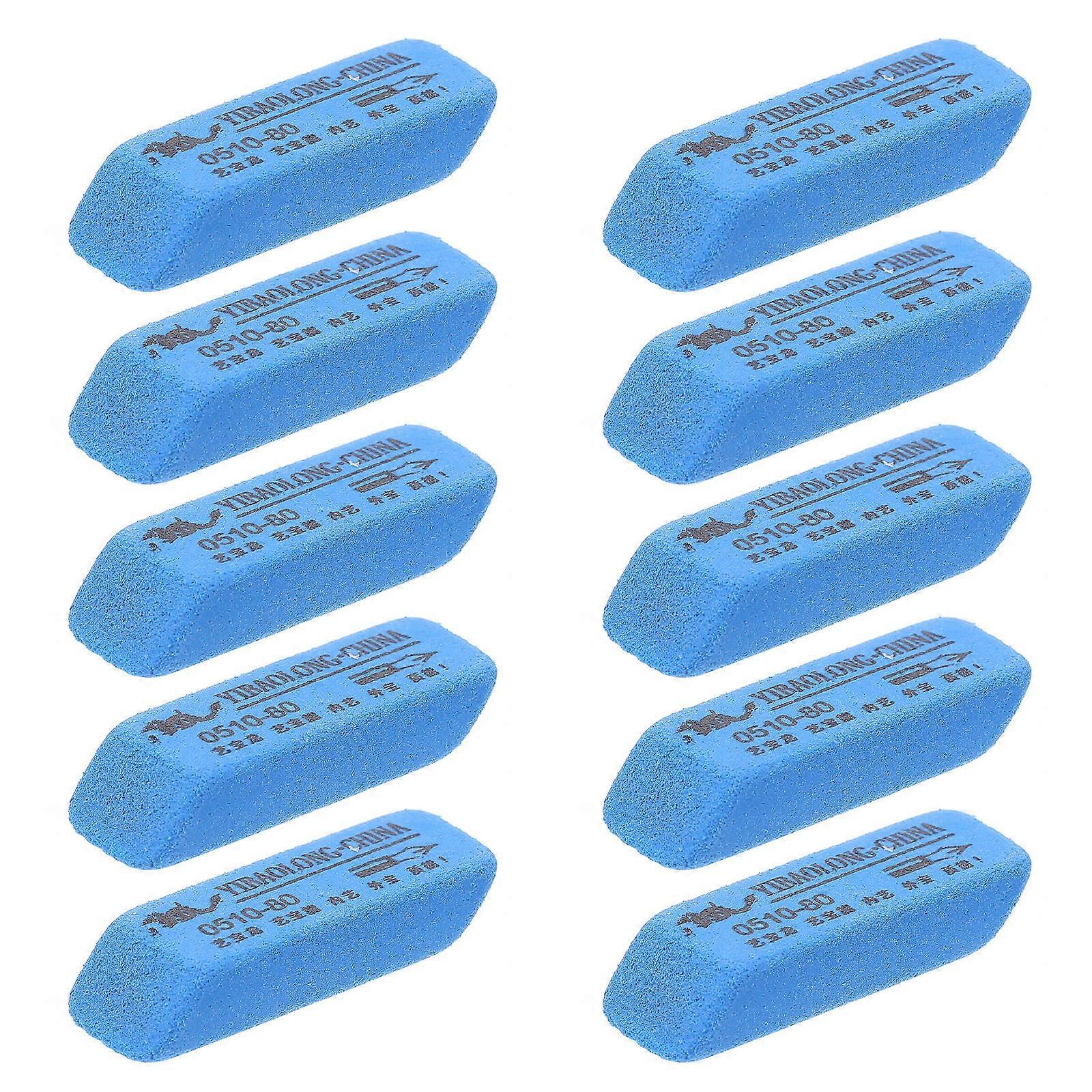 10pcs Durable Fret Erasers for Guitar Strings Fret Polishing Cleaner Blue Color