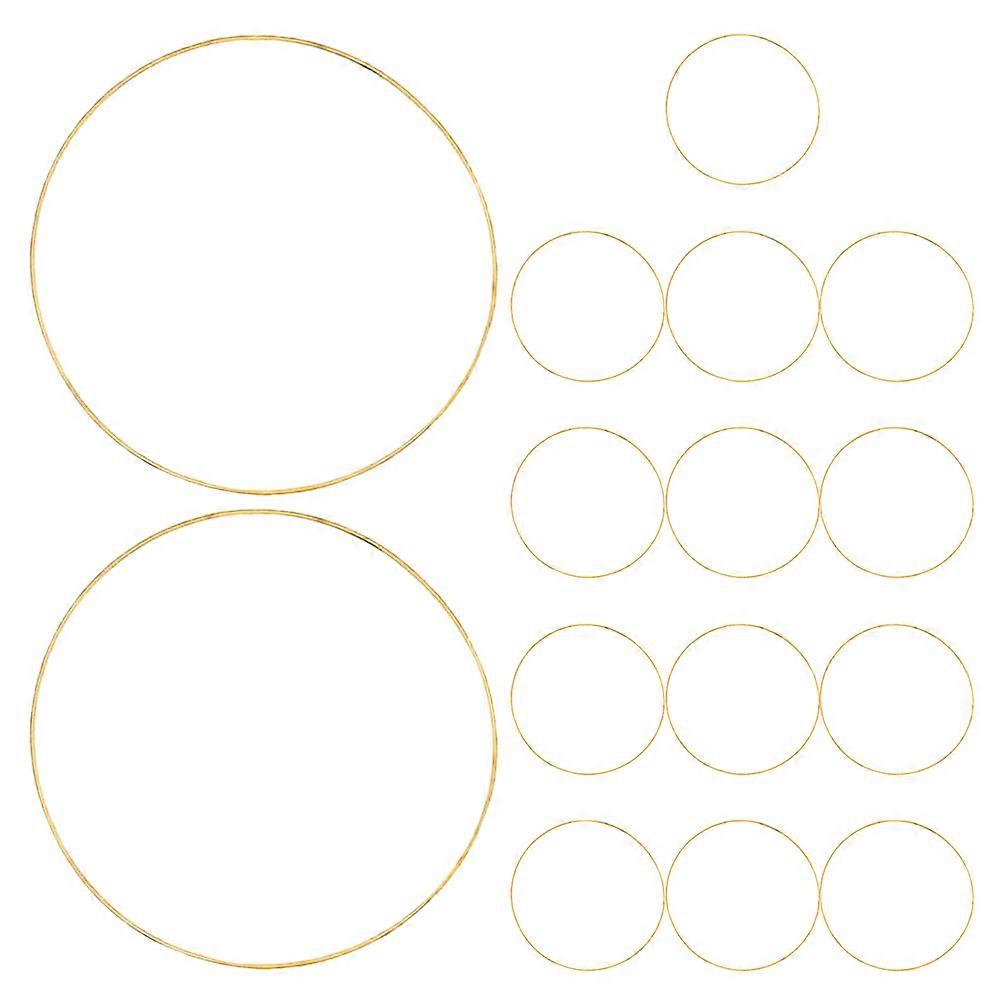 Dream Catcher Rings Metal Floral Hoops Party Festive Atmosphere Round Simple Design 15Pcs