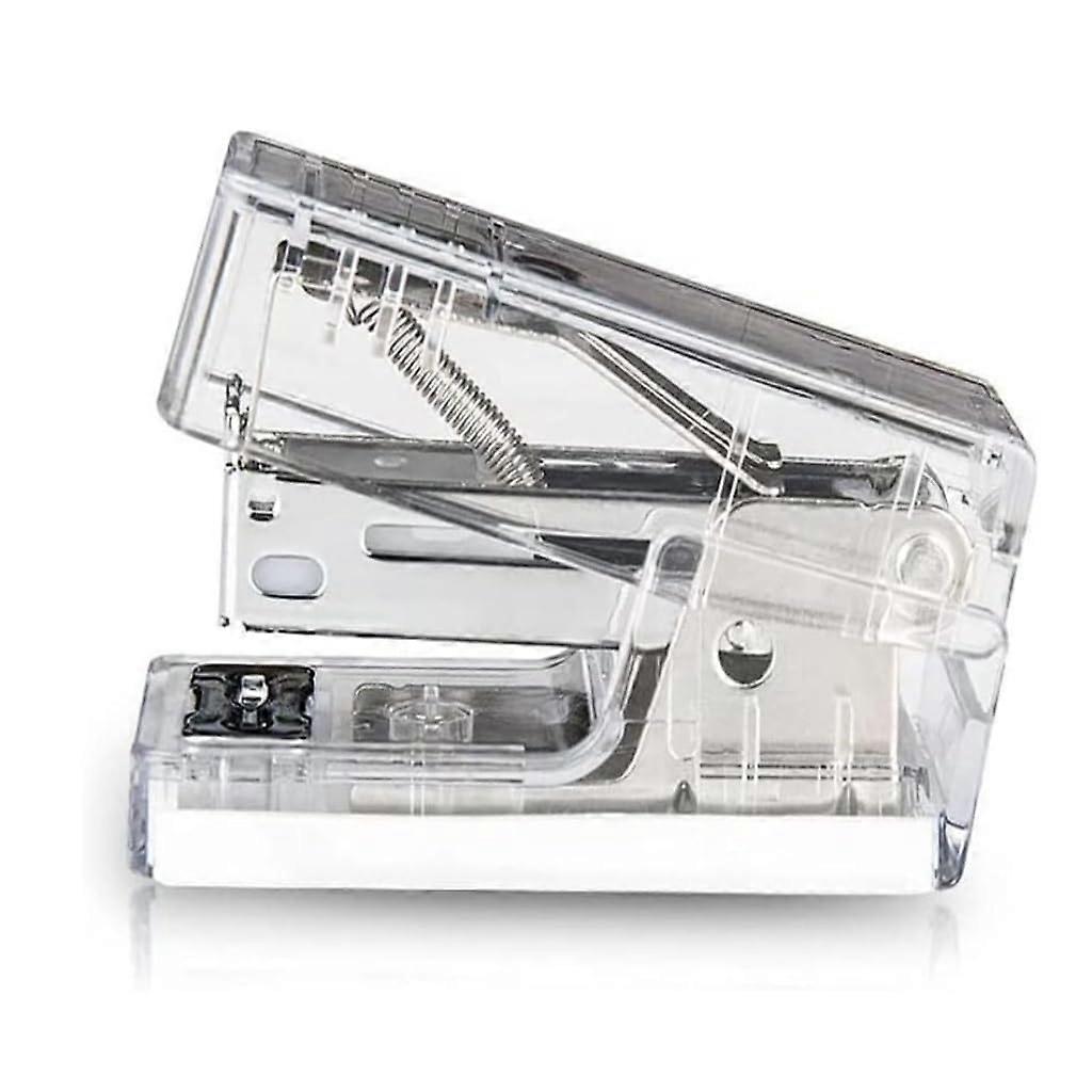 Transparent Mini Desk Stapler, Creative Handheld Standard Stapler, Lightweight Paper Binding Tool, Clear Color