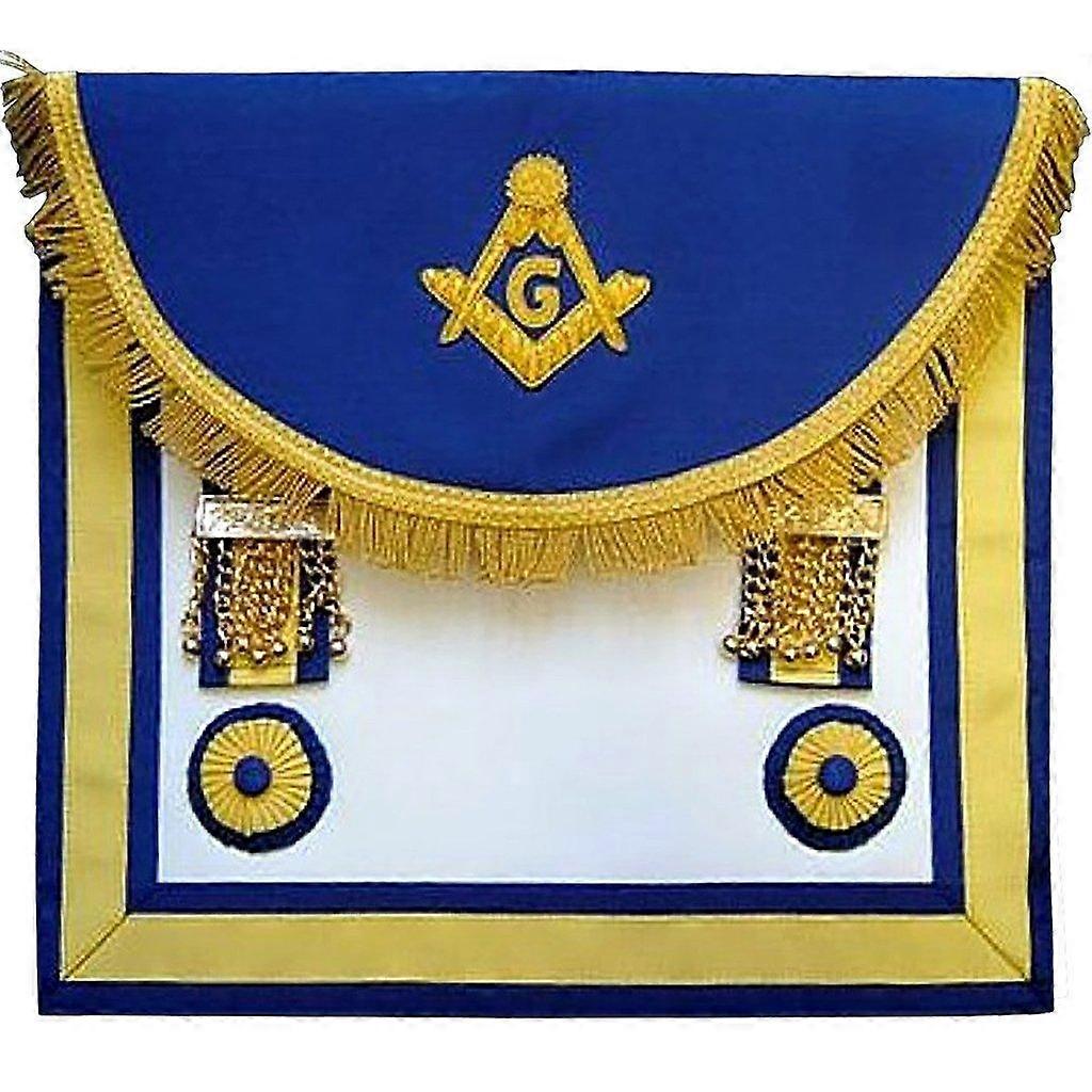 Scottish Rite Master Mason Handmade Embroidery Apron - Blue Yellow
