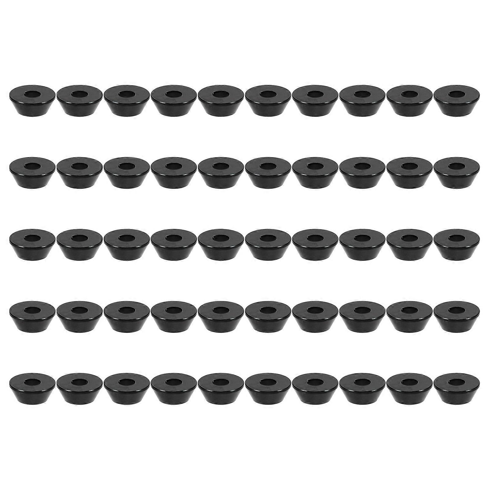 50pcs Black Anodized Aluminum Alloy Cone Cup Gasket High Hardness Conical Screw Replacement for Model Aircraft Smooth Surface