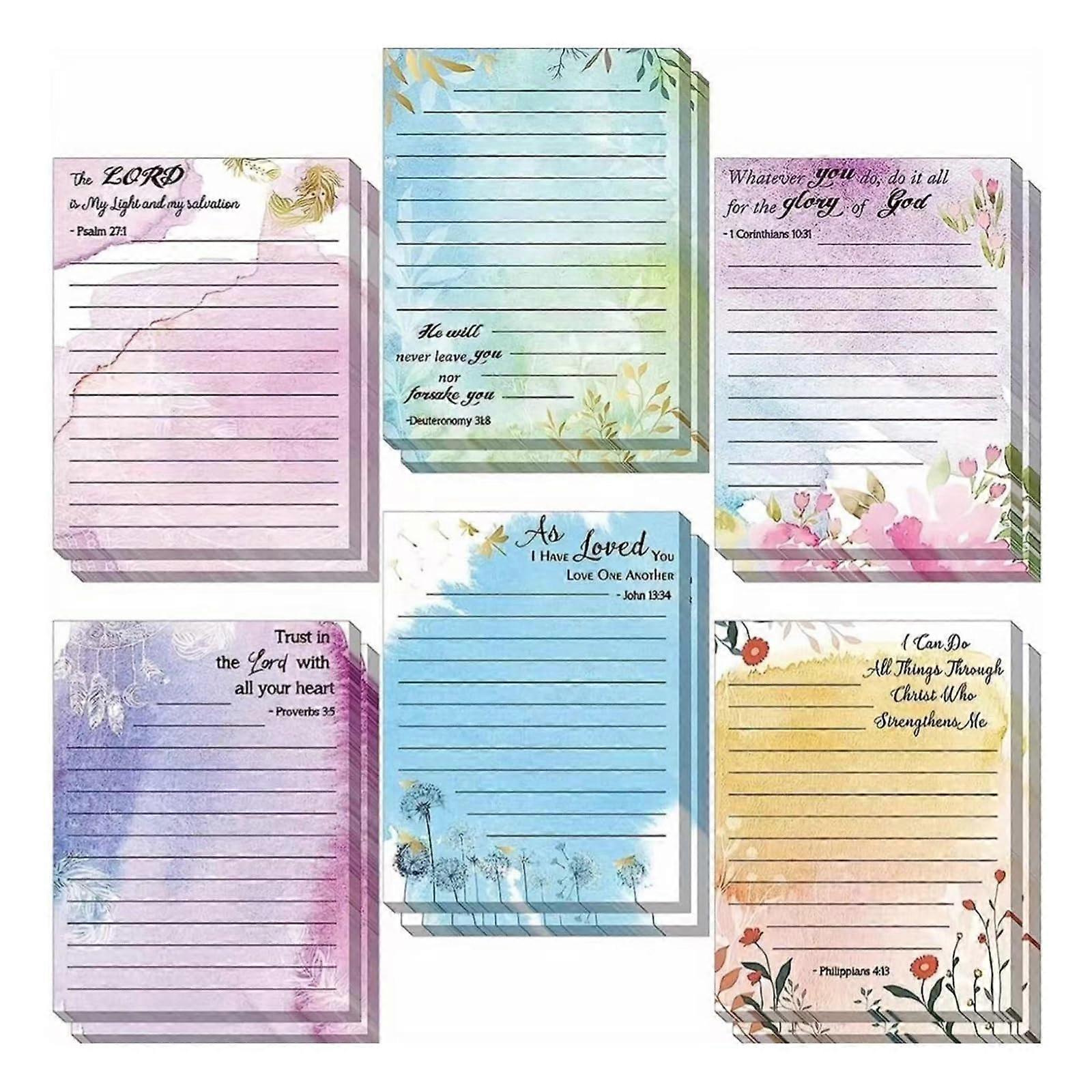 6/8 Pieces SelfAdhesive Notepad Lined Sticky Notes Memo Post Stickies Flower Sticky Notes Coloured Notepads for School
