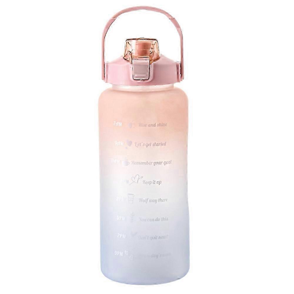 2000ml Motivational Time Scale Reminder Water Bottle for Home Office Gym Gradient Drink Kettle