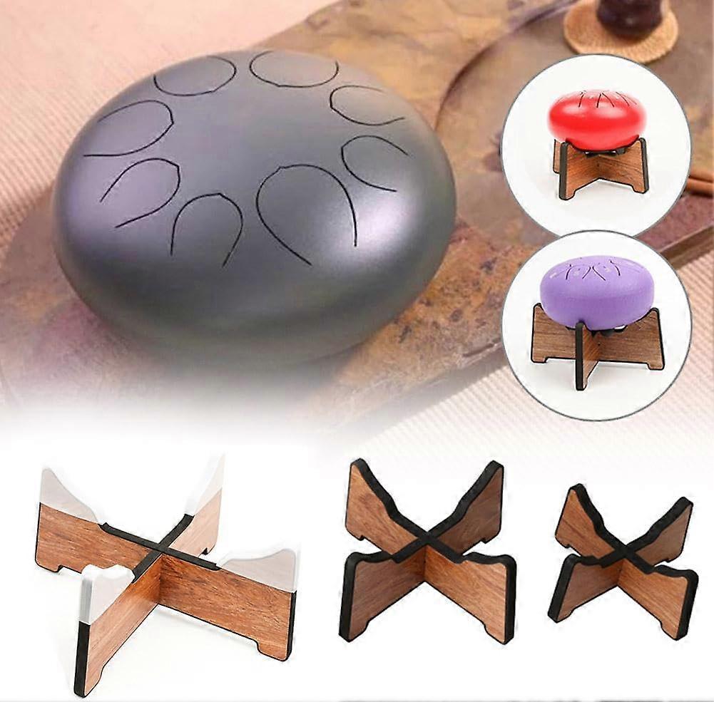 Steel Tongue Drum, Wooden Stand, Removable Floor Bracket, Drum