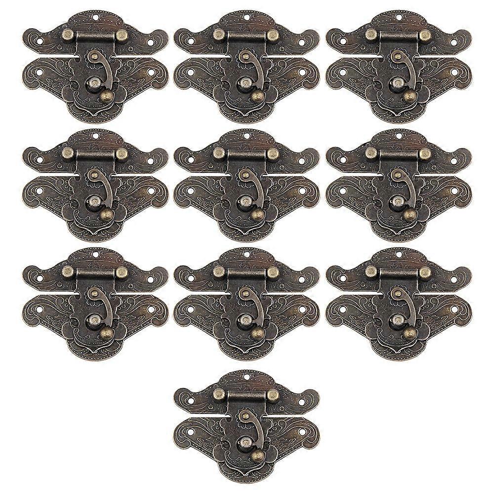 10 Sets Retro Decorative Cabinet Jewelry Box with Antique Buckle and Wooden Box Latch