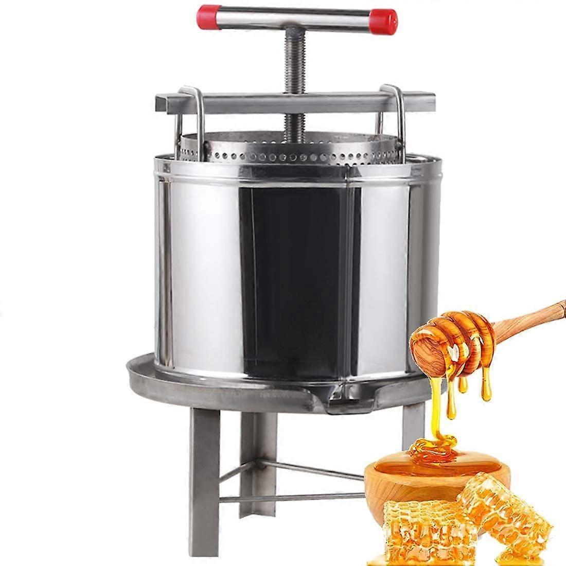 Honey Press Machine Stainless Steel Household Small Honey Press with Filter Tshaped Handle Beekeeping Equipment for Extracting Honey